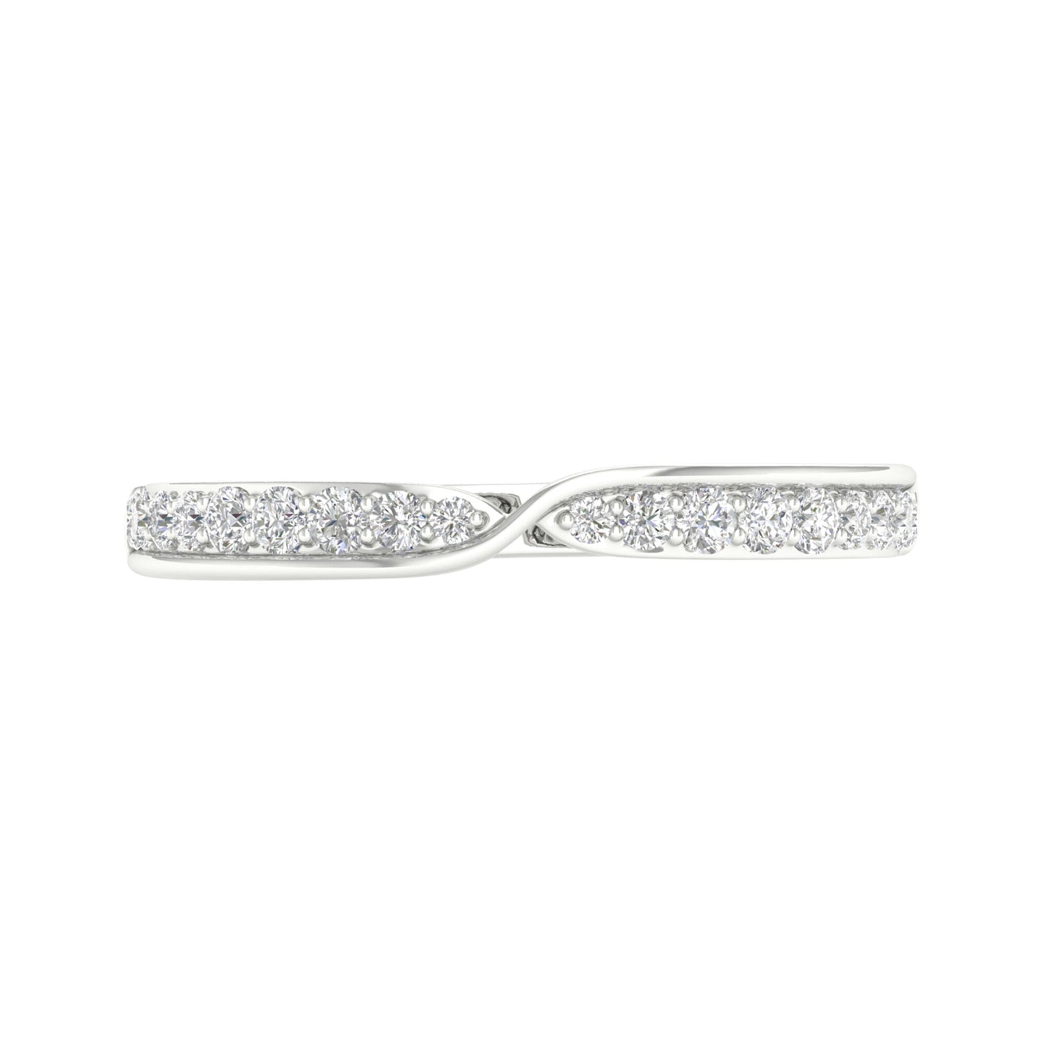 Pinched Diamond Stack Band in 10K White Gold (1/4 ct. tw.)