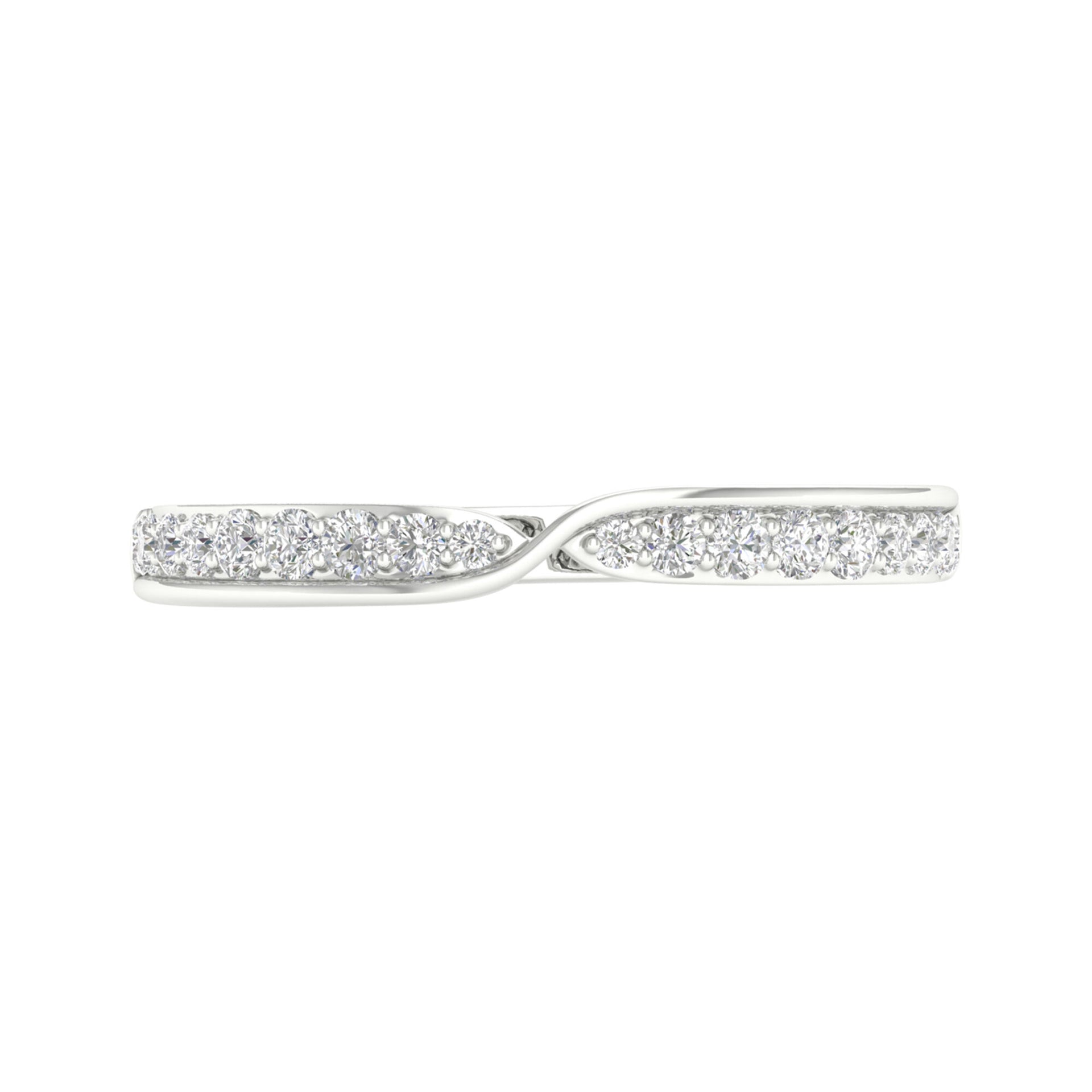 Pinched Diamond Stack Band in 10K White Gold (1/4 ct. tw.)