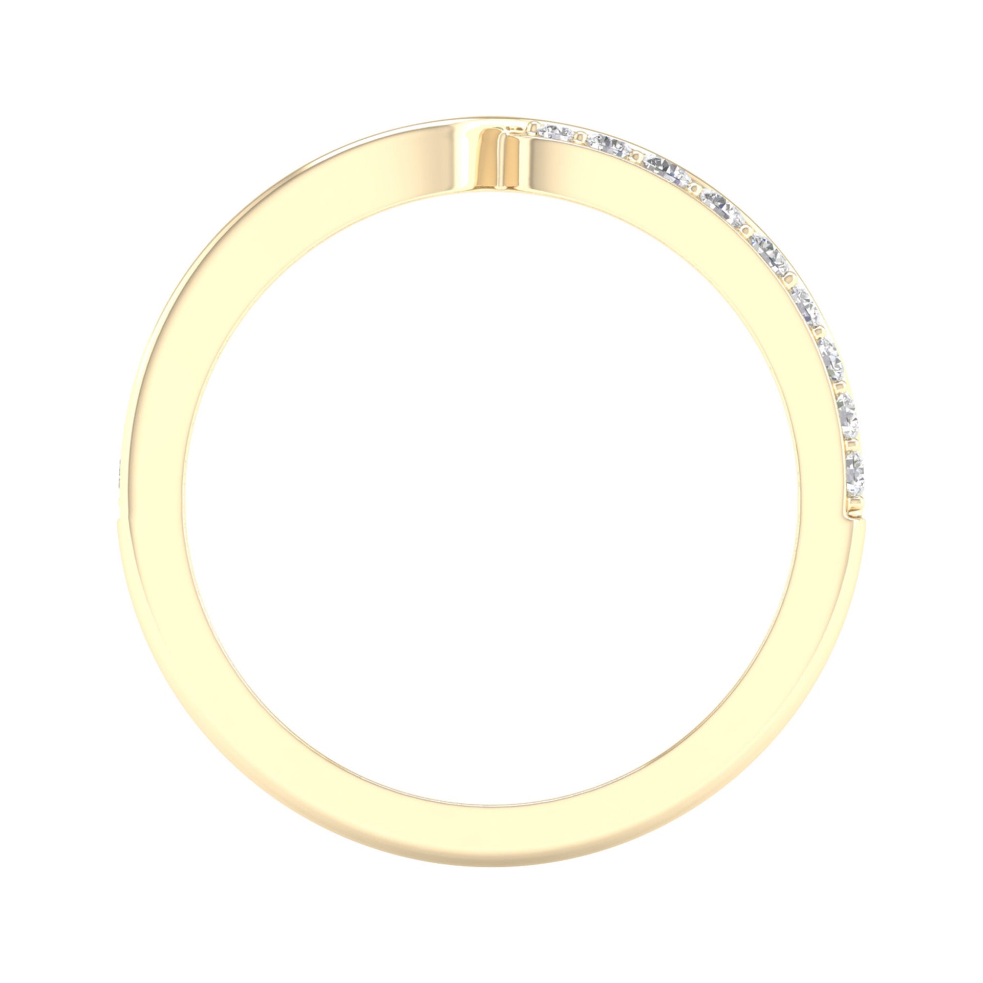 Pinched Diamond Stack Band in 10K Yellow Gold (1/4 ct. tw.)
