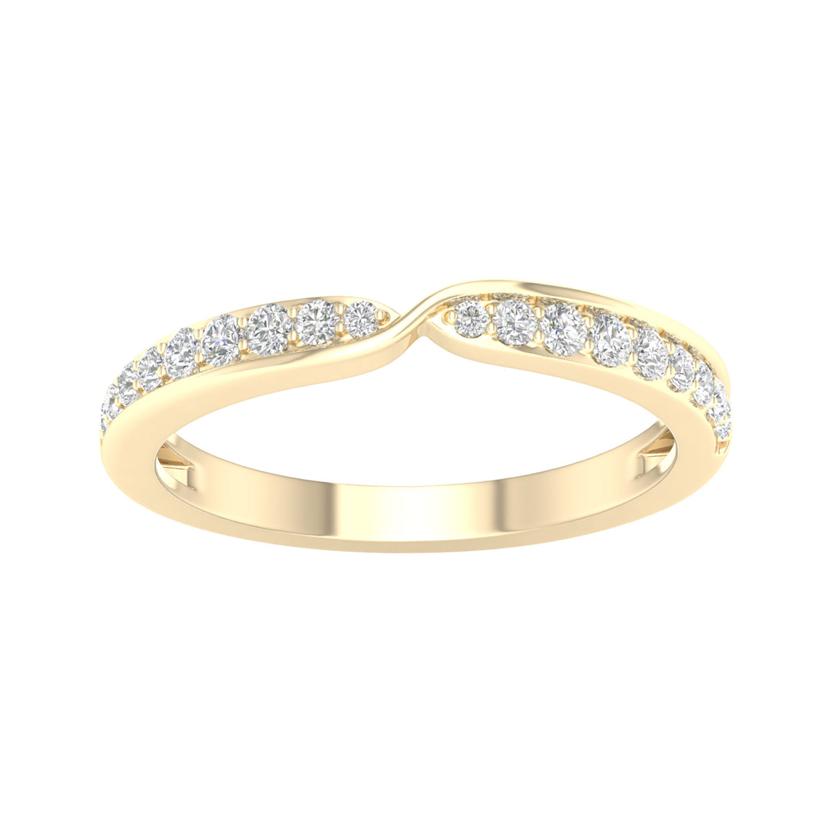 Pinched Diamond Stack Band in 10K Yellow Gold (1/4 ct. tw.)
