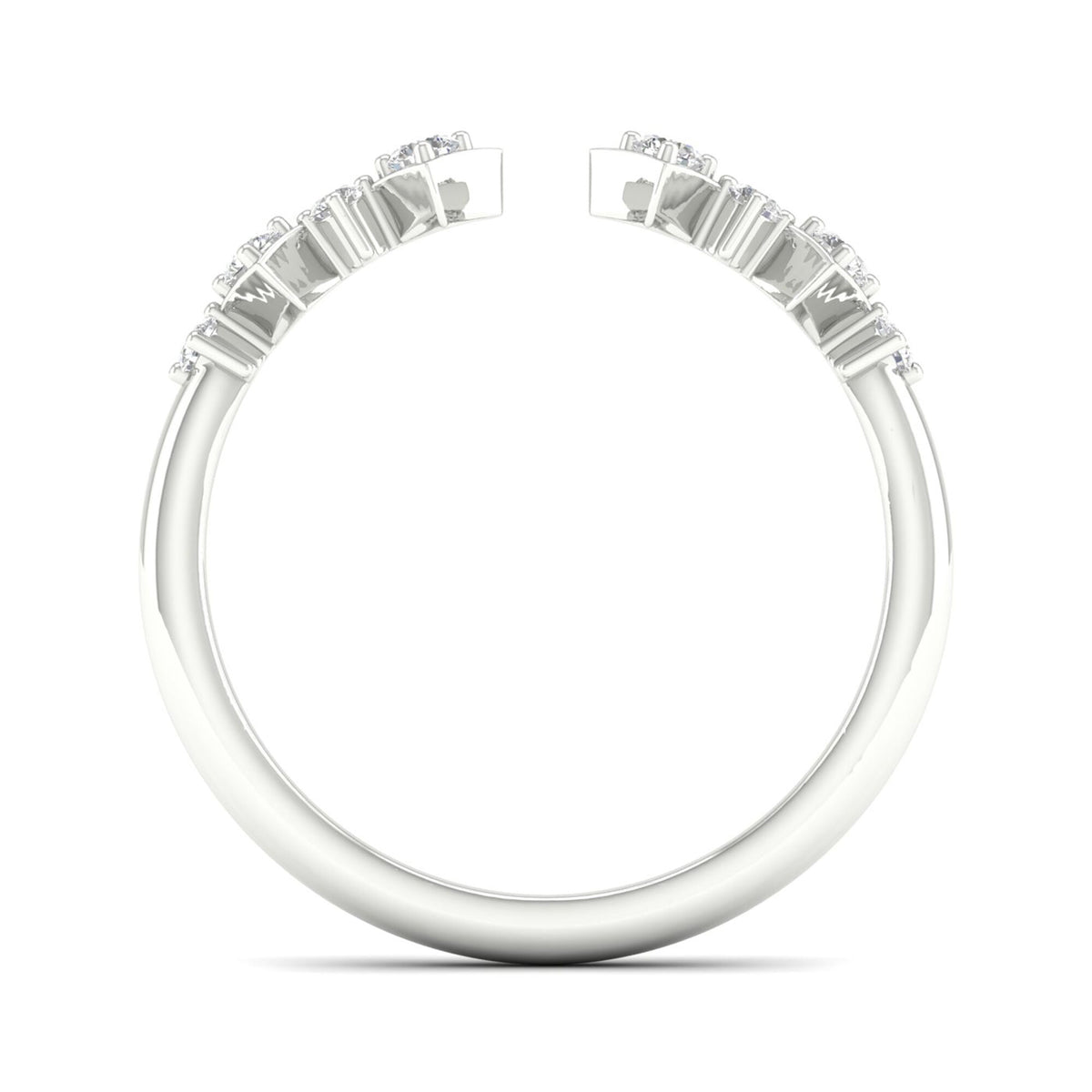 Diamond Cuff Band in 14K White Gold (1/8 ct. tw.)