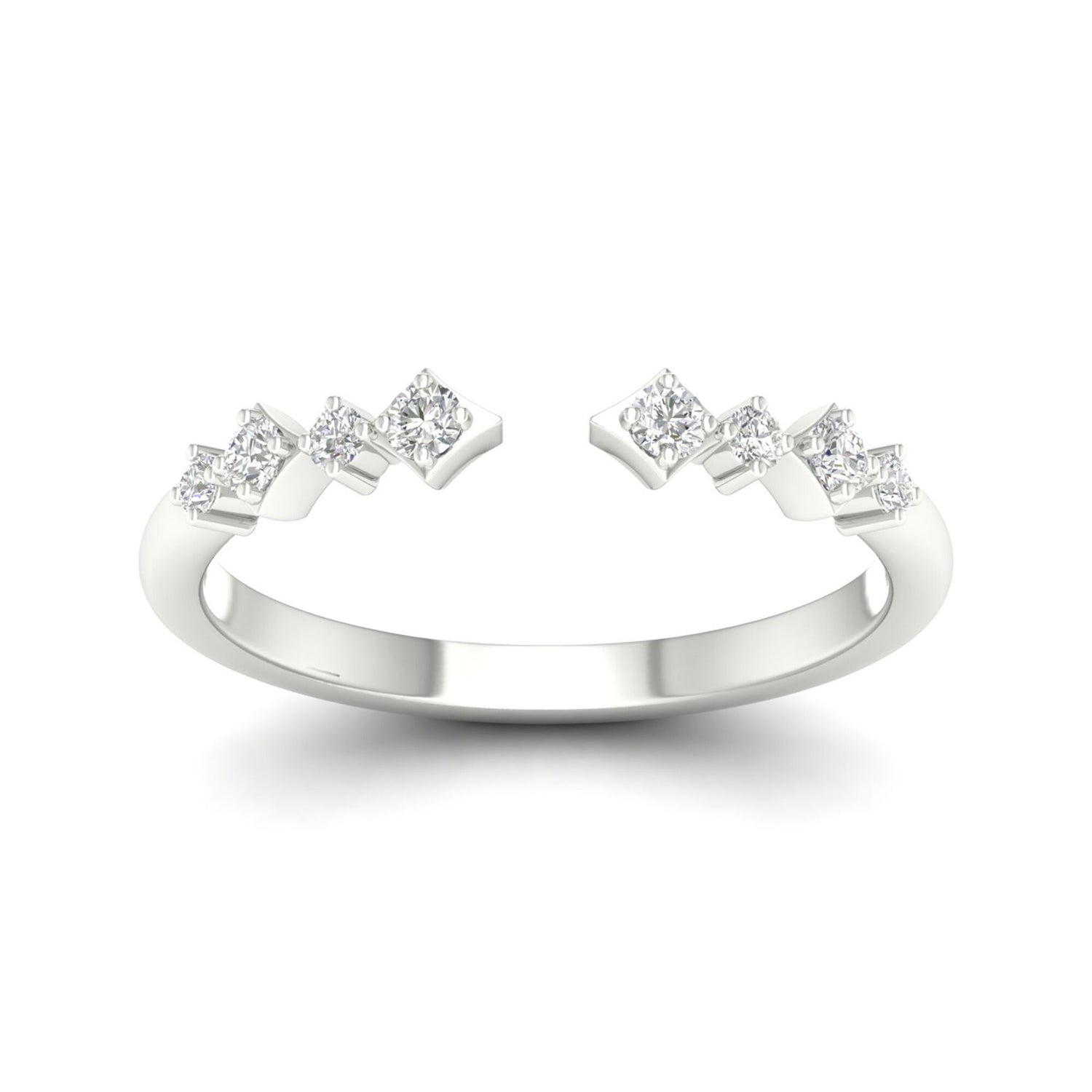 Diamond Cuff Band in 14K White Gold (1/8 ct. tw.)