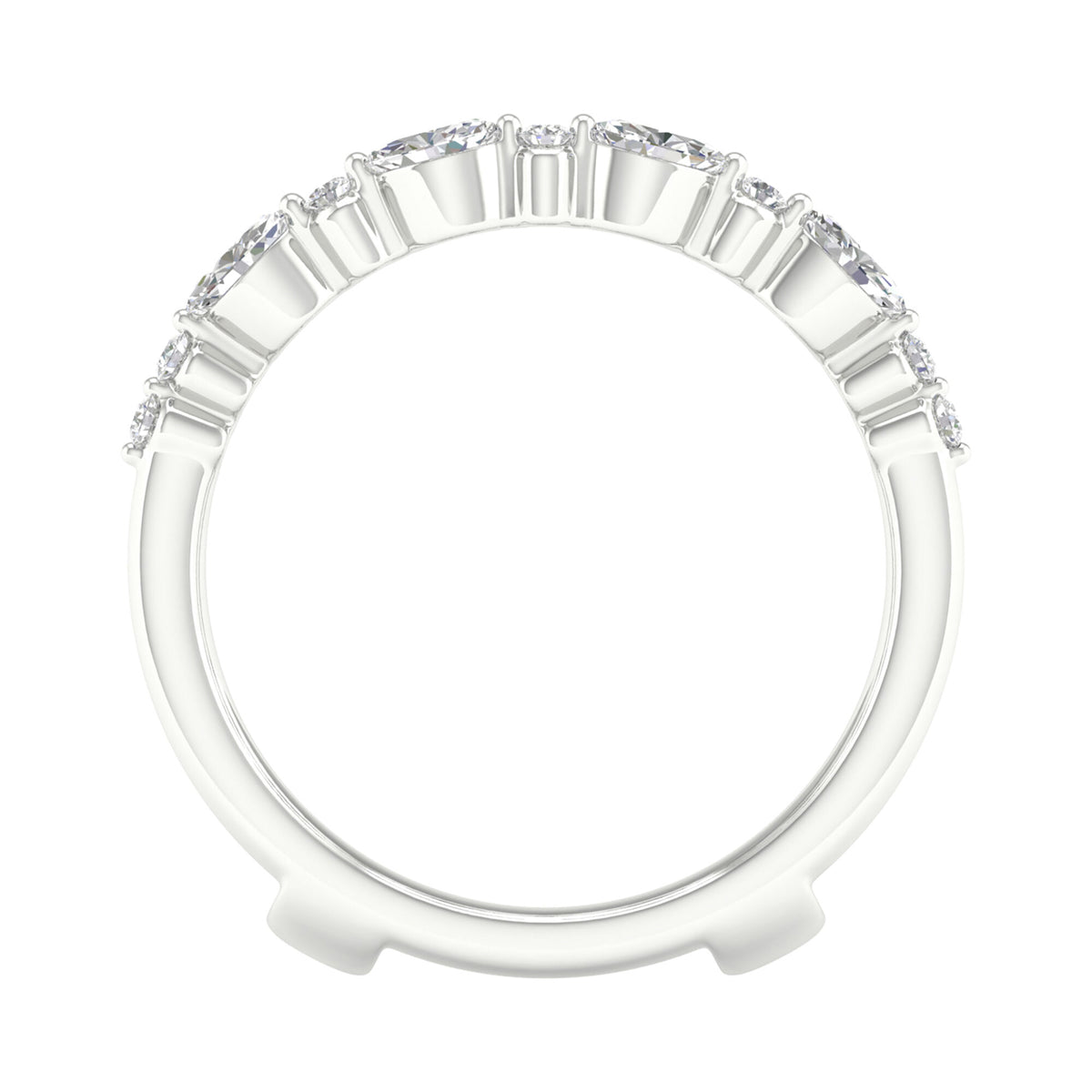 Round and Marquise Contour Ring Insert in 14K White Gold (1/2 ct. tw.)