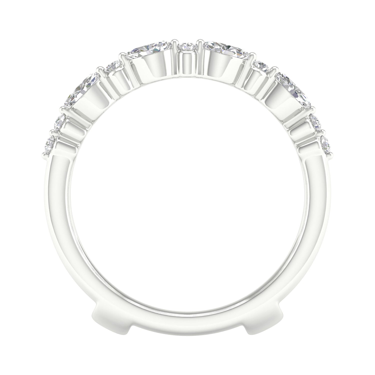 Round and Marquise Contour Ring Insert in 14K White Gold (1/2 ct. tw.)