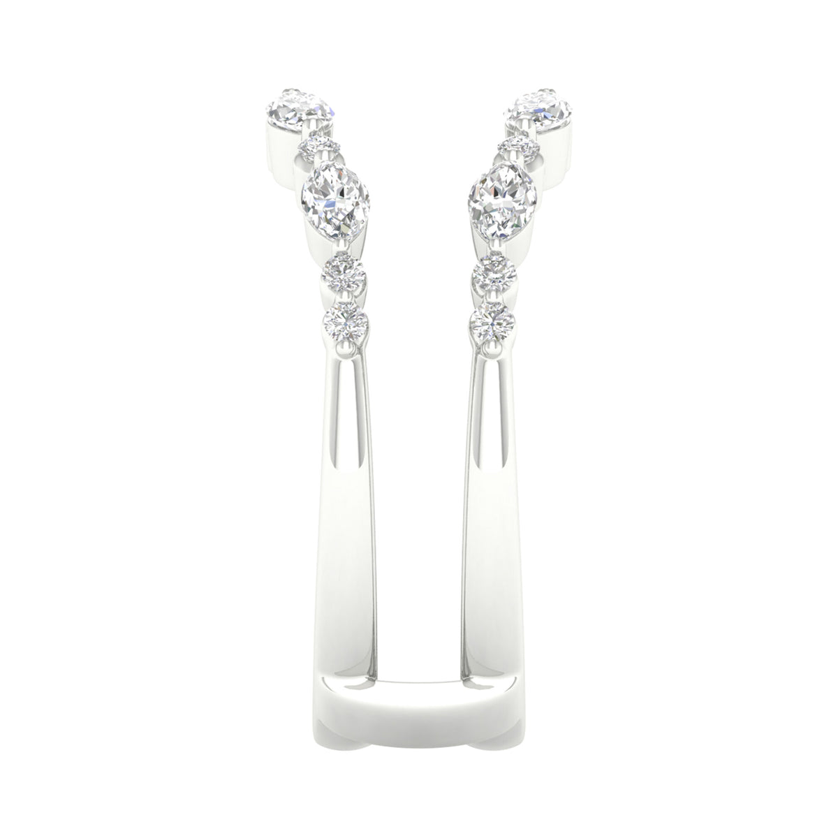 Round and Marquise Contour Ring Insert in 14K White Gold (1/2 ct. tw.)