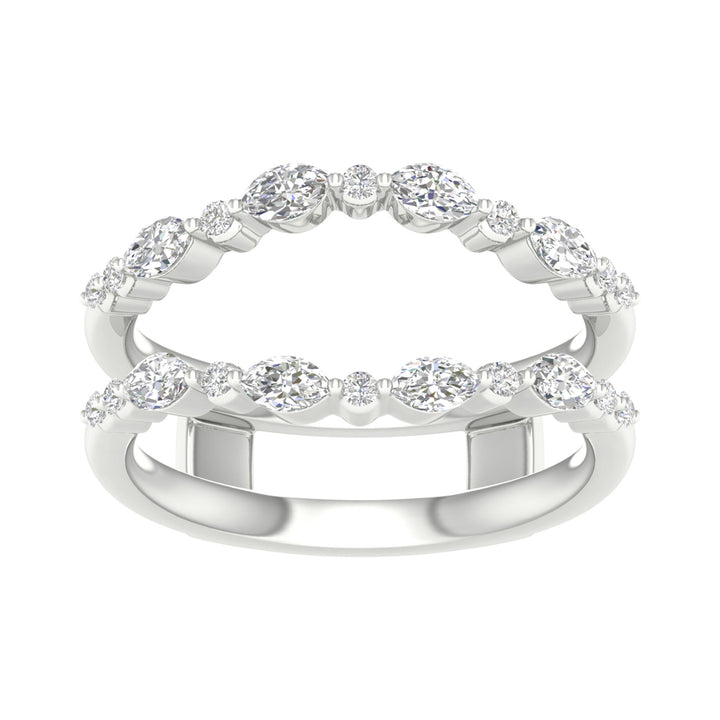 Round and Marquise Contour Ring Insert in 14K White Gold (1/2 ct. tw.)