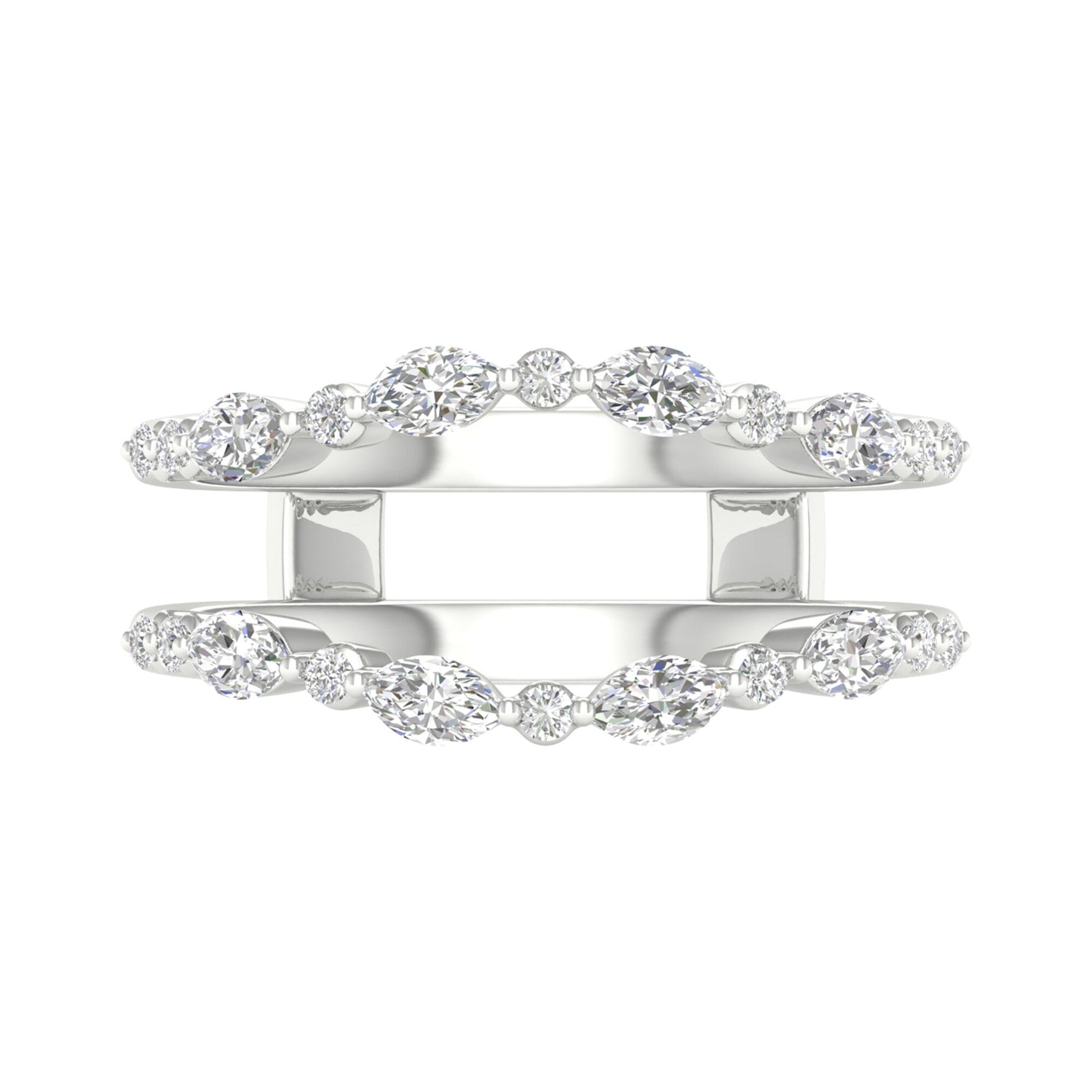 Round and Marquise Contour Ring Insert in 14K White Gold (1/2 ct. tw.)