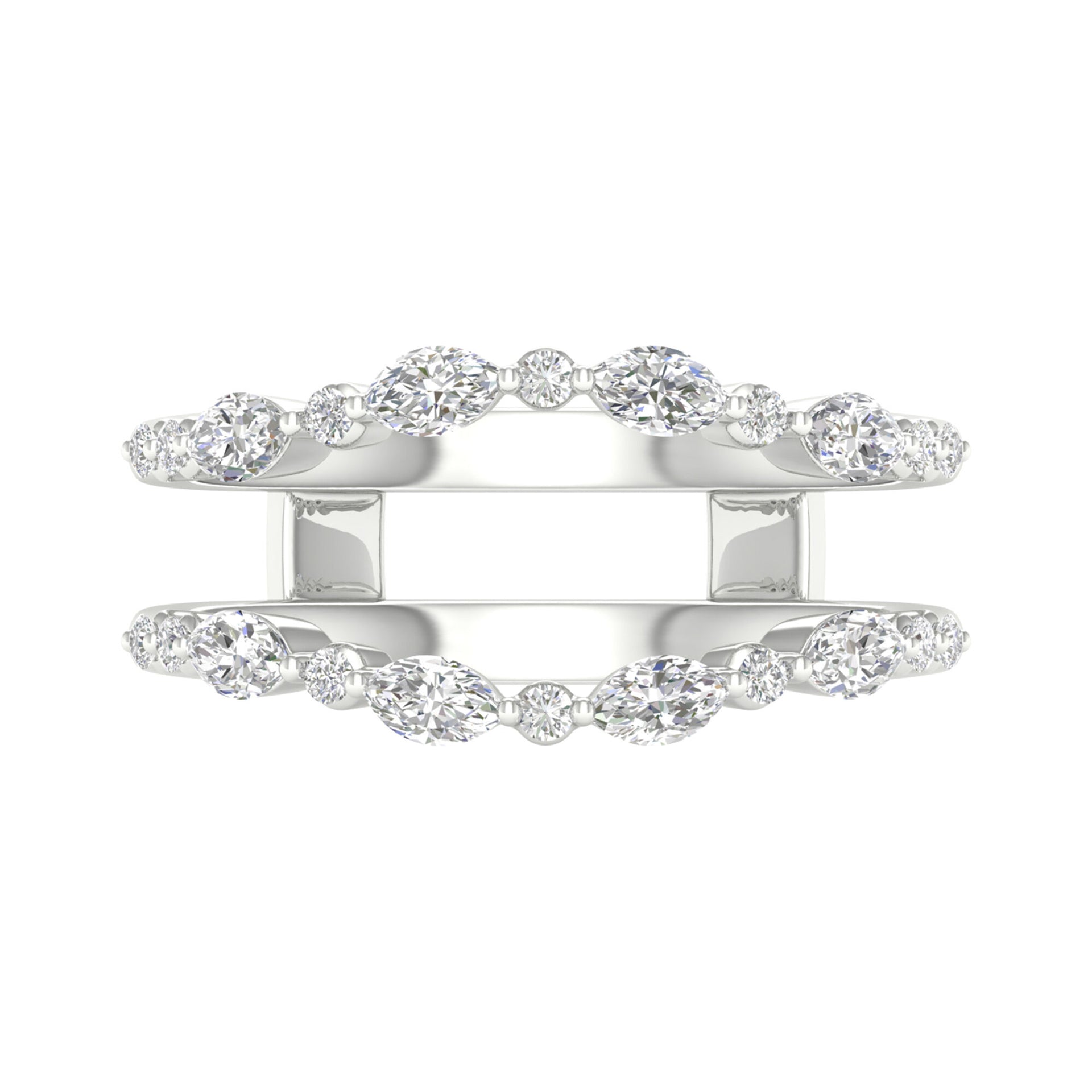 Round and Marquise Contour Ring Insert in 14K White Gold (1/2 ct. tw.)