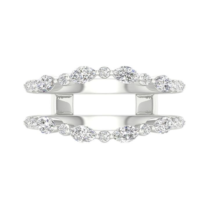 Round and Marquise Contour Ring Insert in 14K White Gold (1/2 ct. tw.)