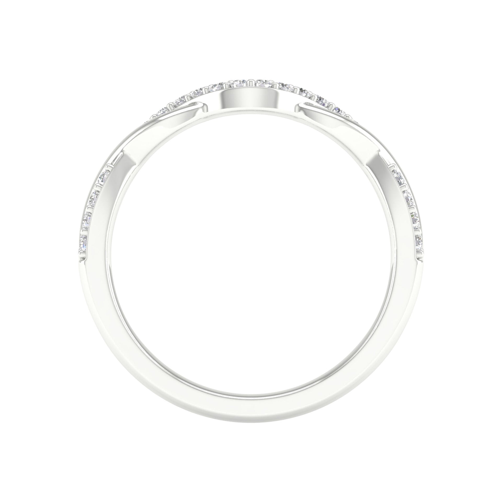 Diamond Contour Twist Band in 14K White Gold (1/7 ct. tw.)