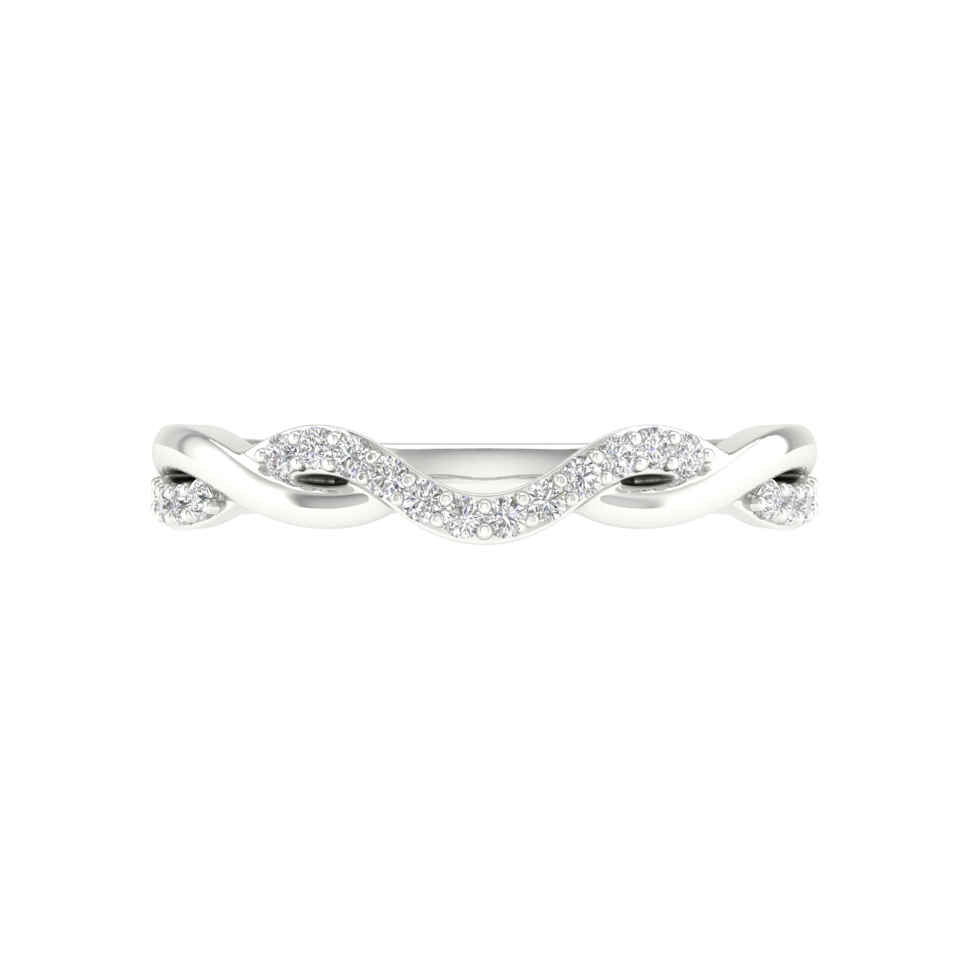 Diamond Contour Twist Band in 14K White Gold (1/7 ct. tw.)