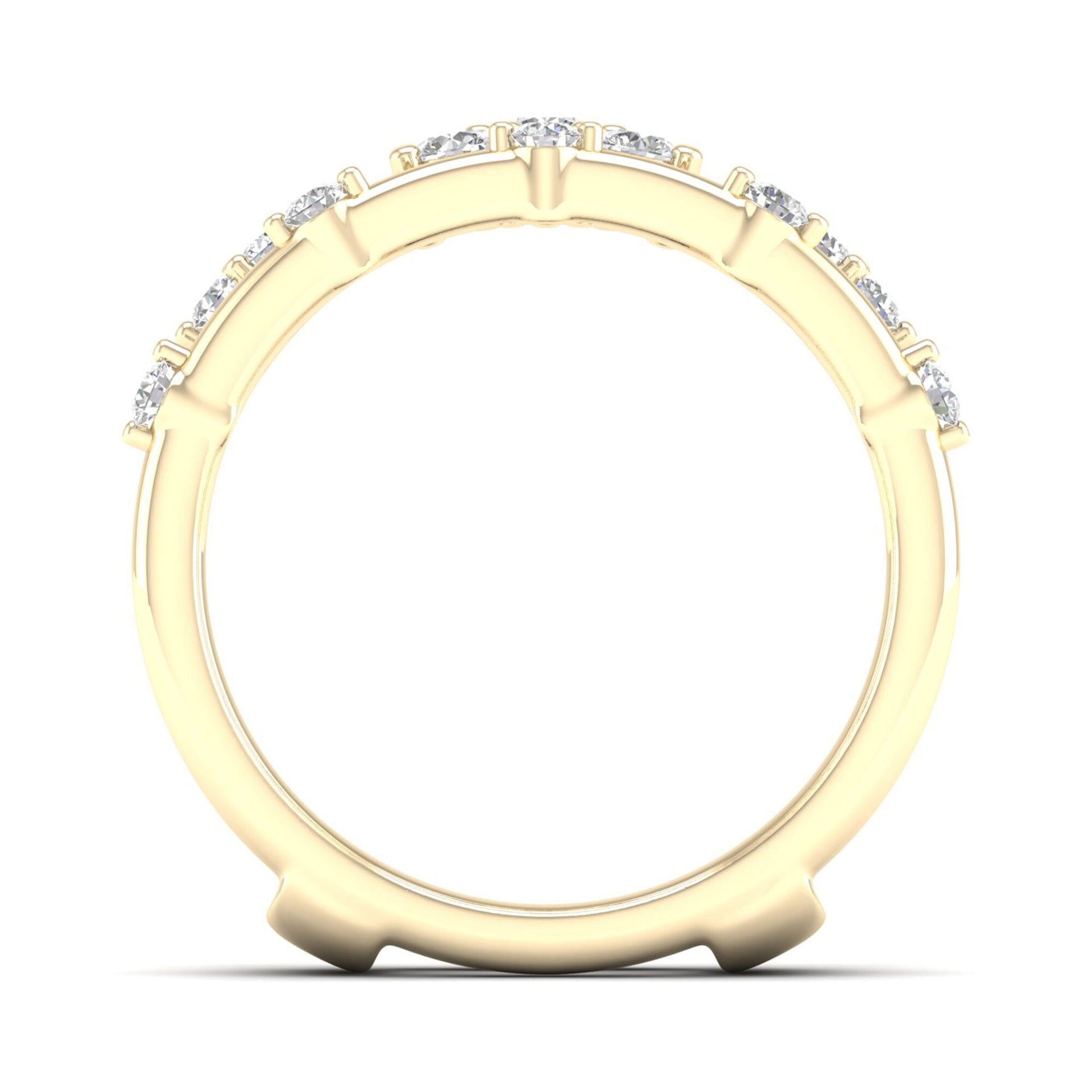 Chevron and Straight Ring Insert in 14K Yellow Gold (1/3 ct. tw.)