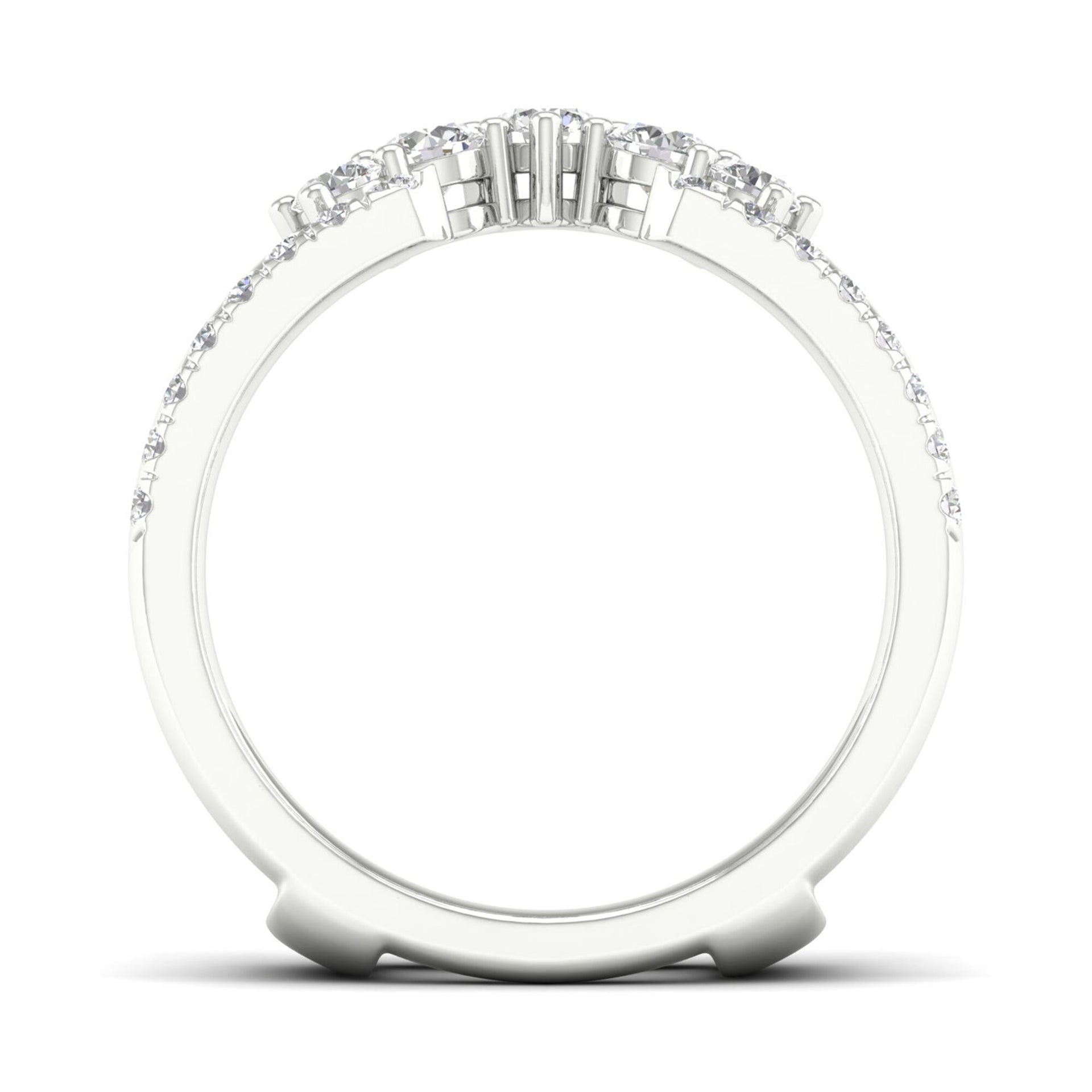 Chevron and Open Band Ring Insert in 14K White Gold (1/2 ct. tw.)