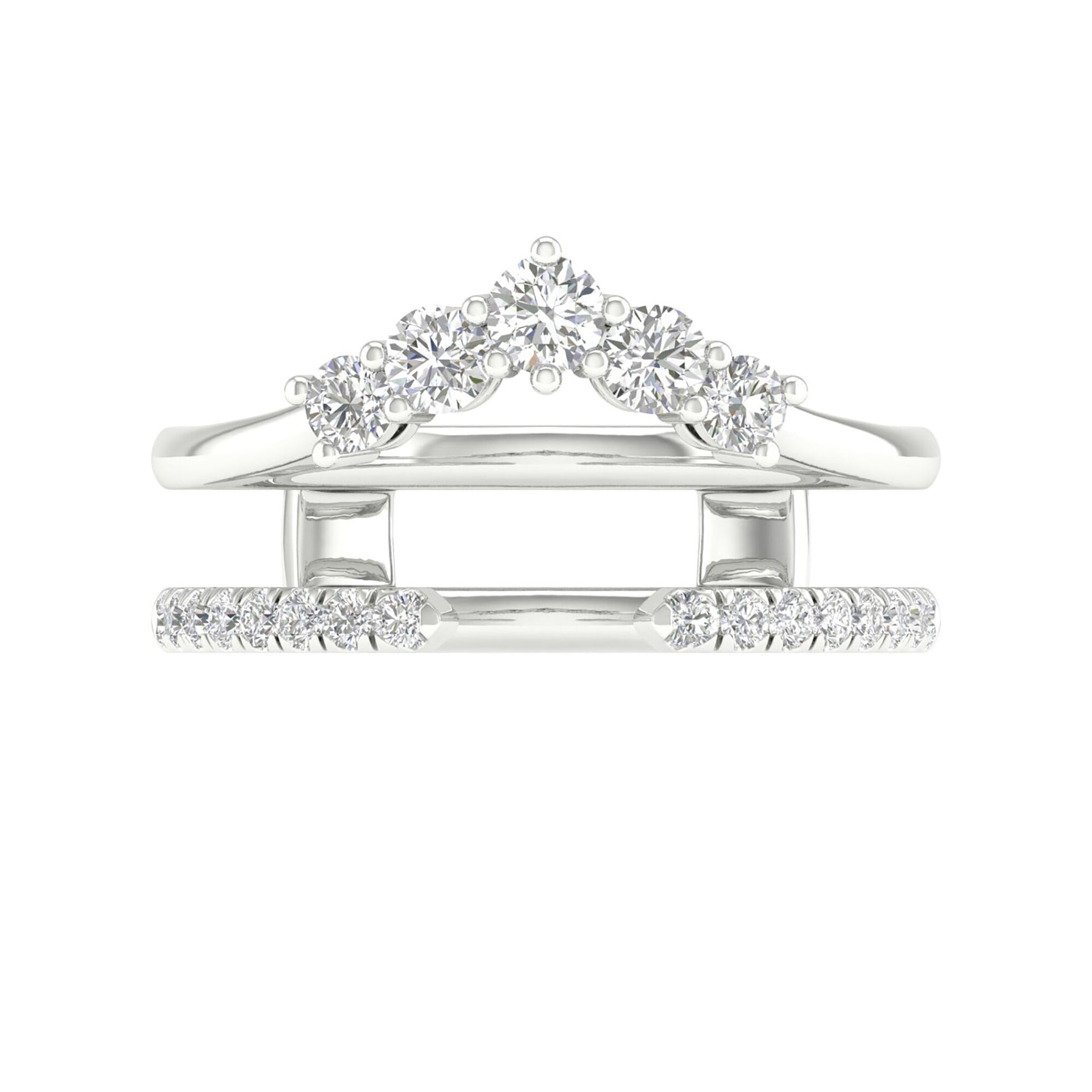 Chevron and Open Band Ring Insert in 14K White Gold (1/2 ct. tw.)