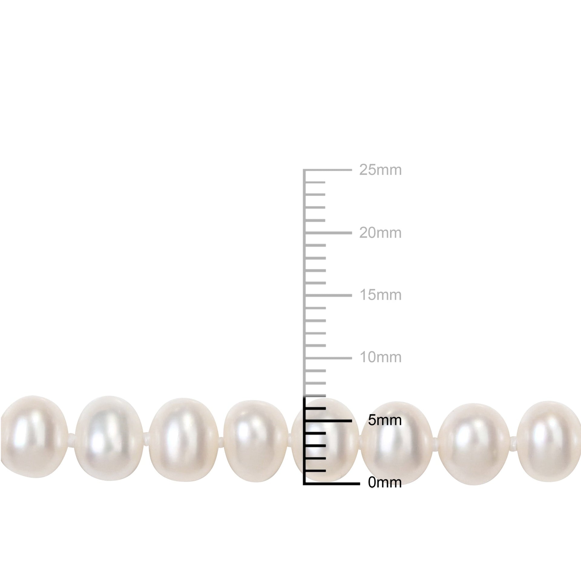 Mimi & Max Women's 6.5-7mm Freshwater Cultured Pearl Necklace w/ Sterling Silver Clasp -18in.