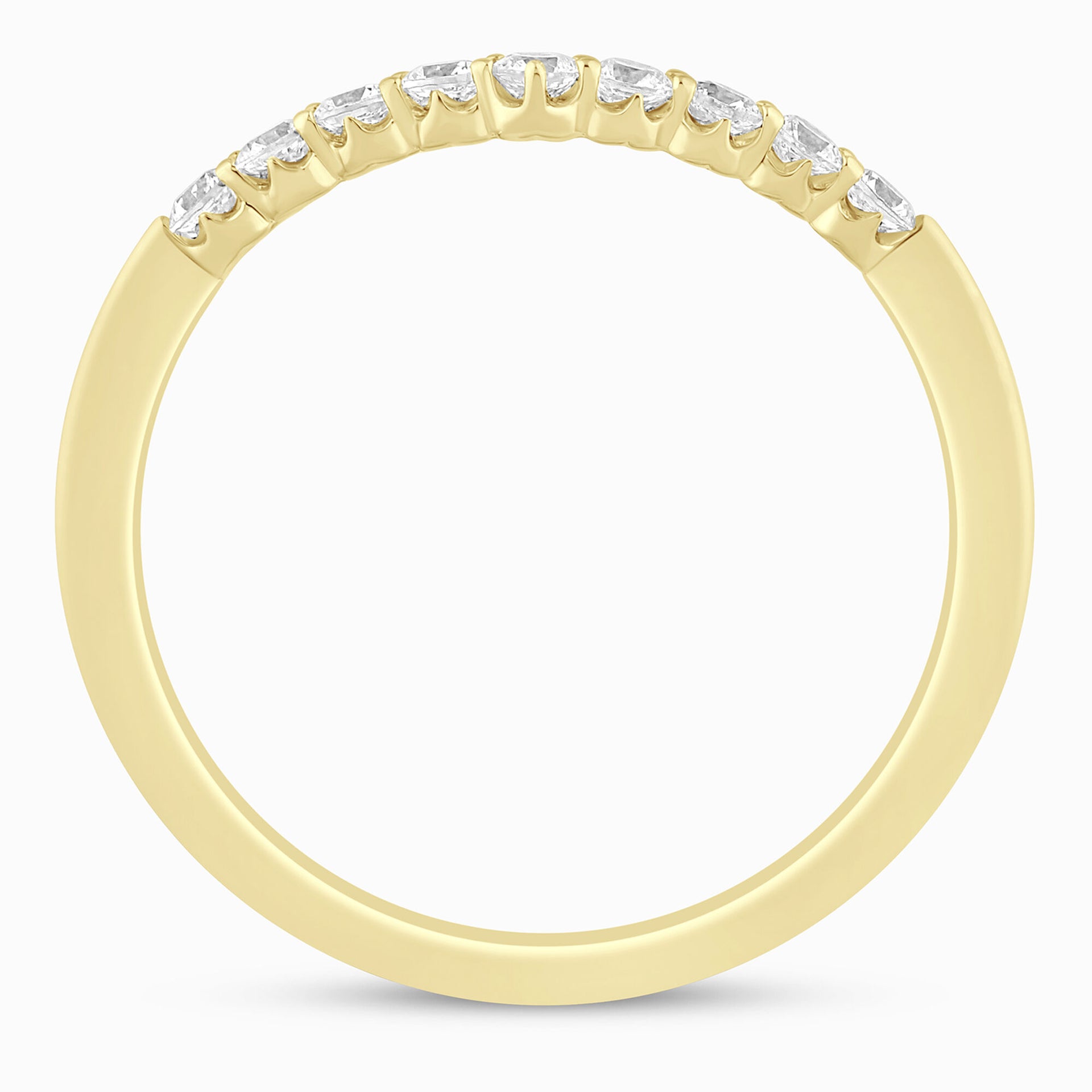 Diamond Scalloped Chevron Band in 14K Yellow Gold (1/4 ct. tw.)