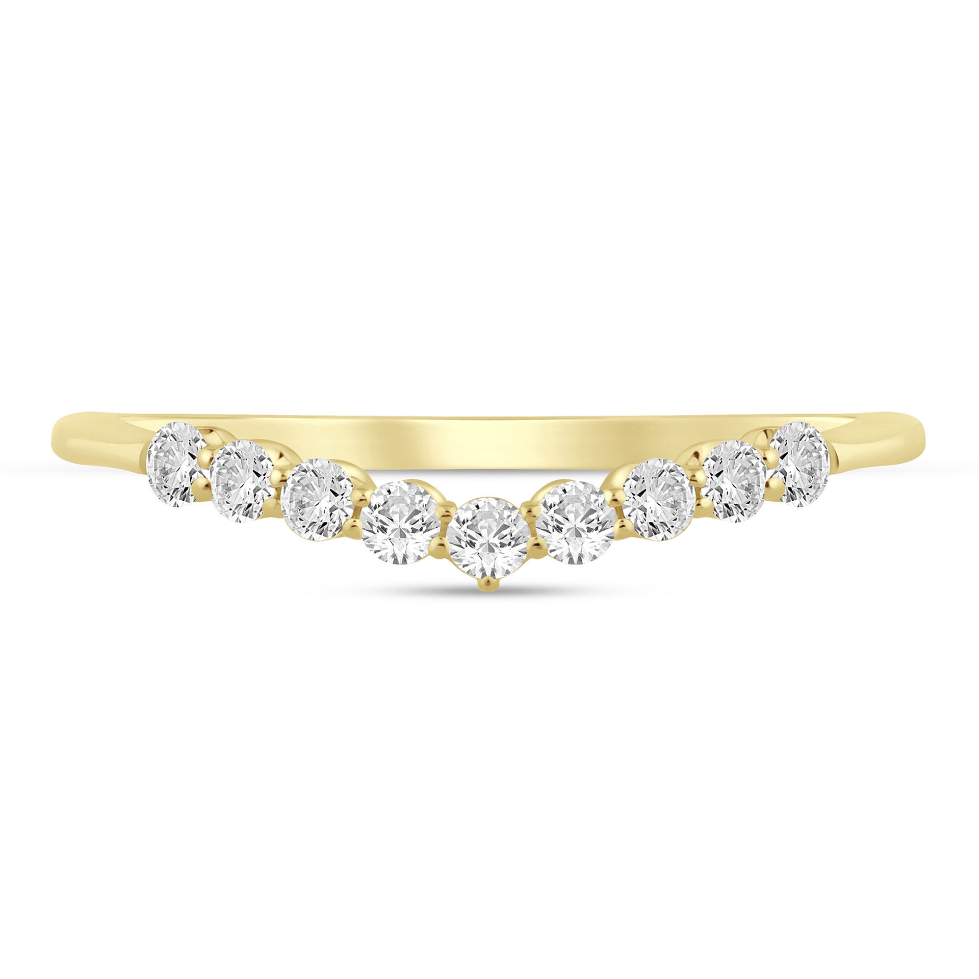 Diamond Scalloped Chevron Band in 14K Yellow Gold (1/4 ct. tw.)