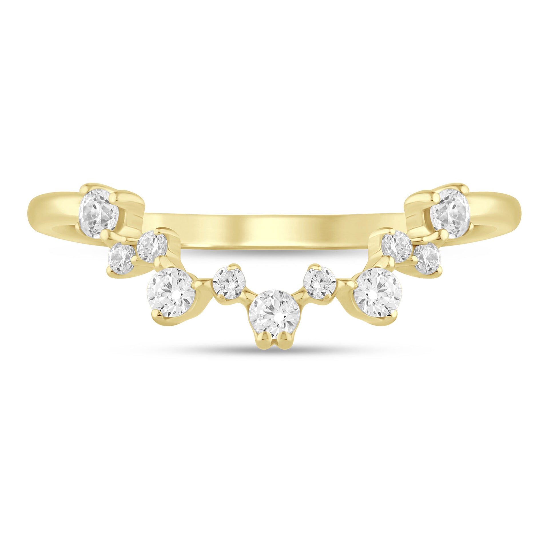 Diamond Scatter Contour Band in 14K Yellow Gold (1/4 ct. tw.)