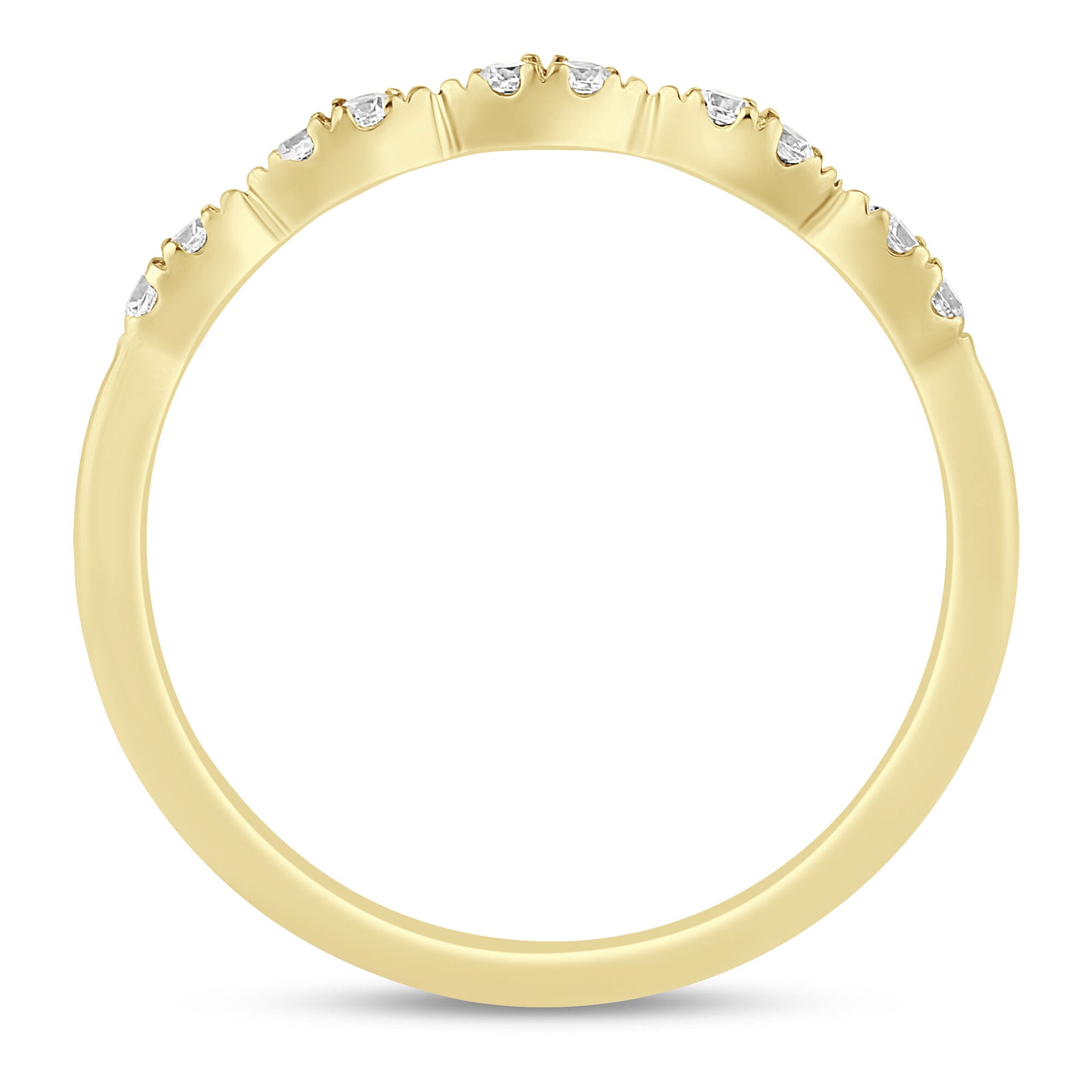 Diamond Faux-Marquise Anniversary Band in 10K Yellow Gold (1/7 ct. tw.)