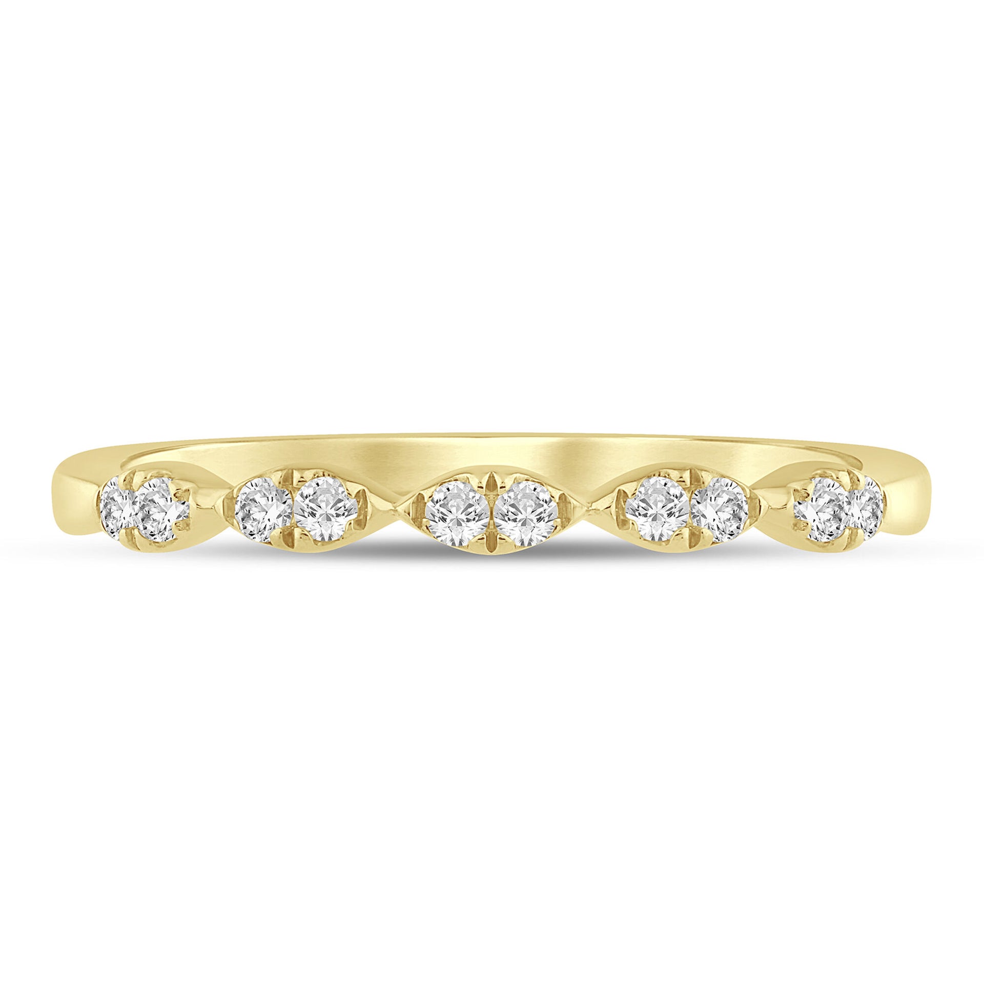 Diamond Faux-Marquise Anniversary Band in 10K Yellow Gold (1/7 ct. tw.)