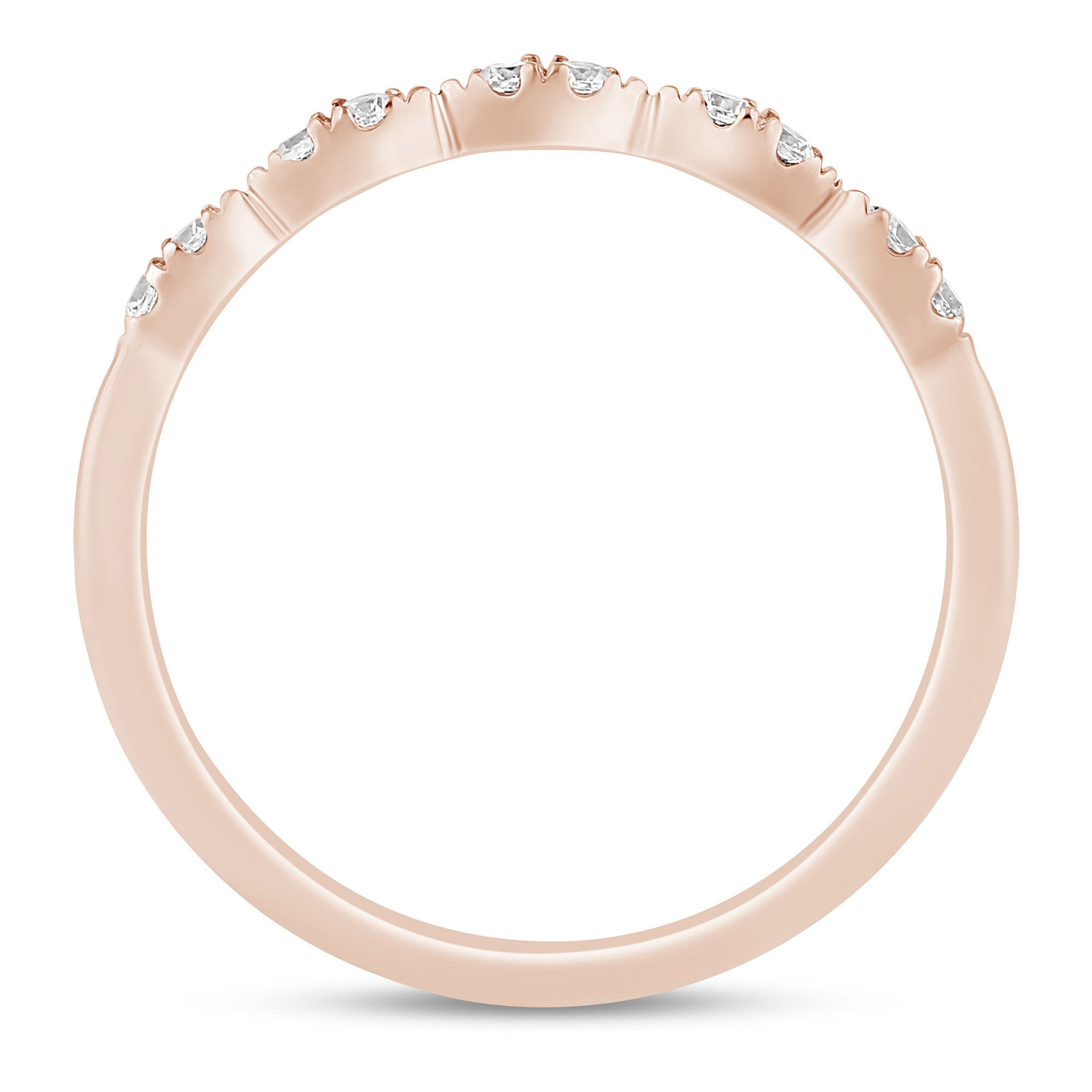 Diamond Faux-Marquise Anniversary Band in 10K Rose Gold (1/7 ct. tw.)