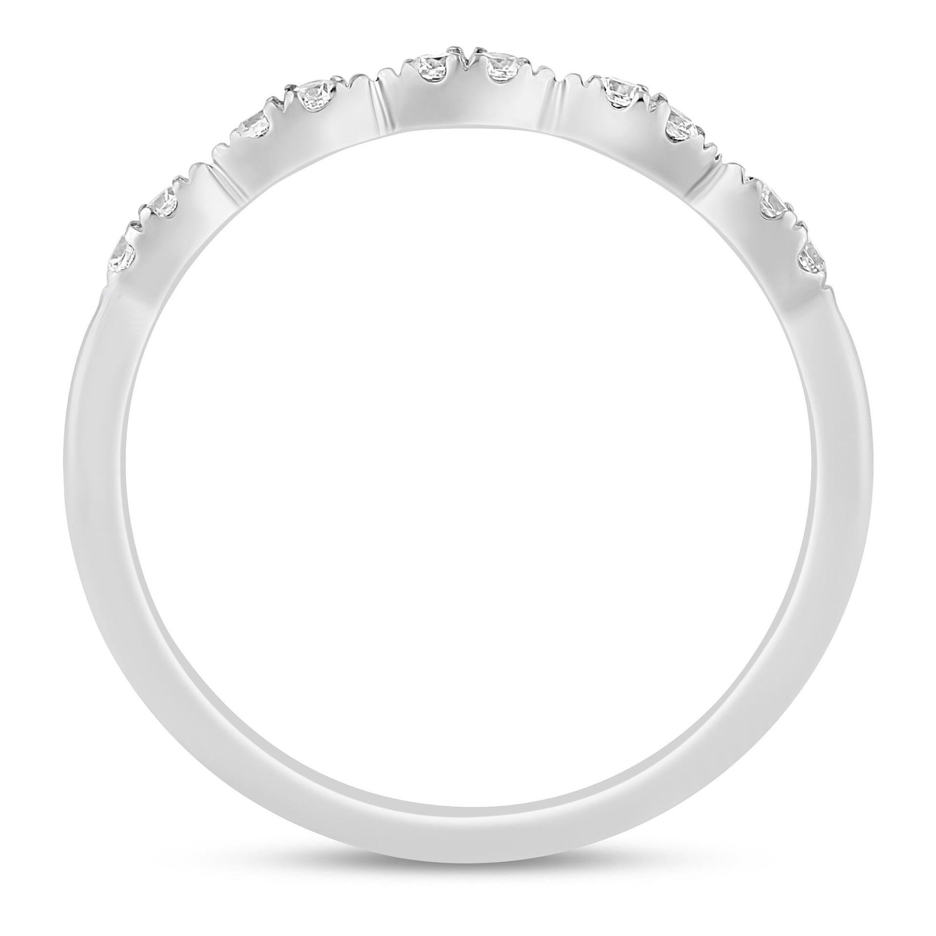 Diamond Faux-Marquise Anniversary Band in 10K White Gold (1/7 ct. tw.)