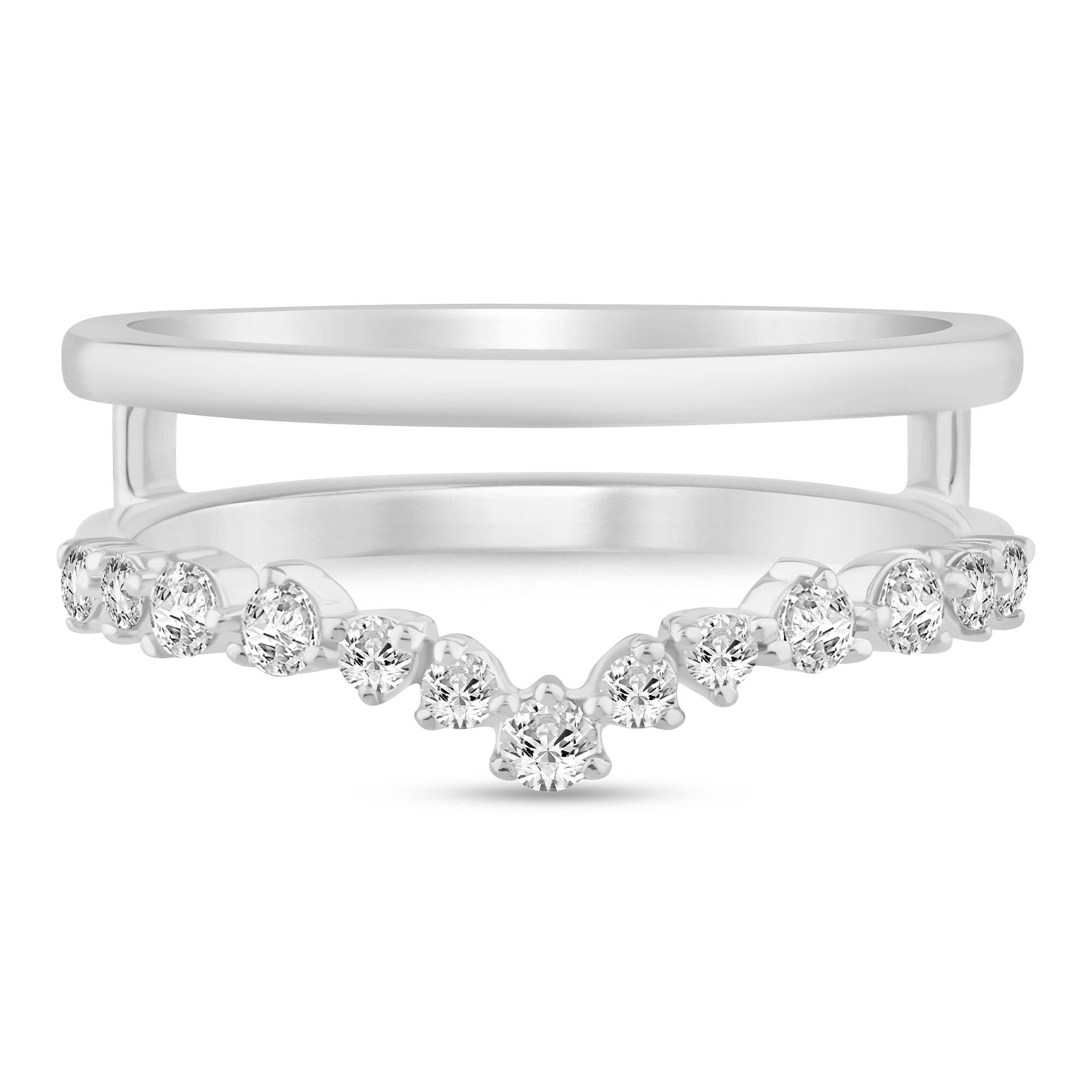 Diamond Chevron Insert in 14K White Gold (1/3 ct. tw.)