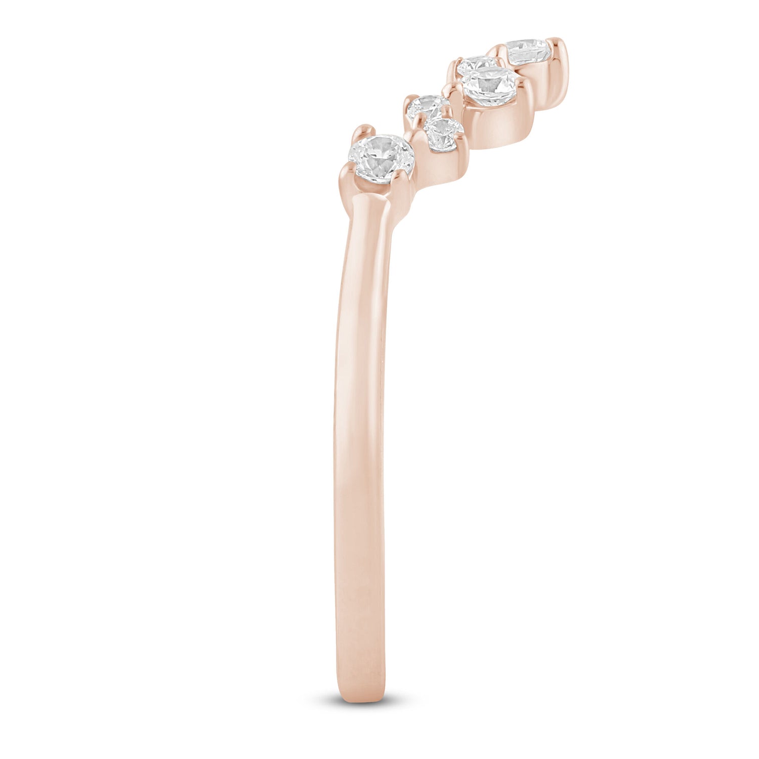 Diamond Scatter Contour Band in 14K Rose Gold (1/4 ct. tw.)