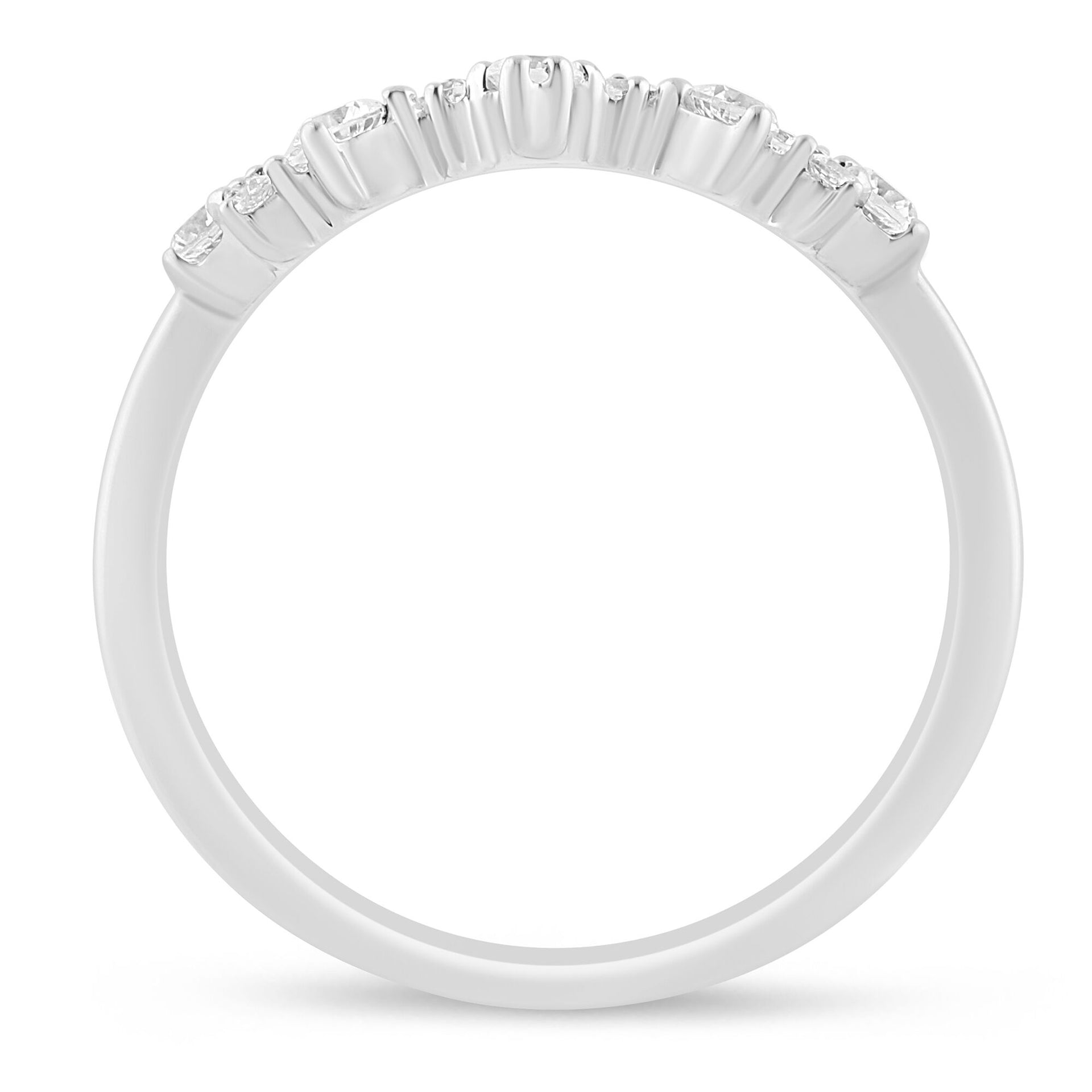 Diamond Scatter Contour Band in 14K White Gold (1/4 ct. tw.)