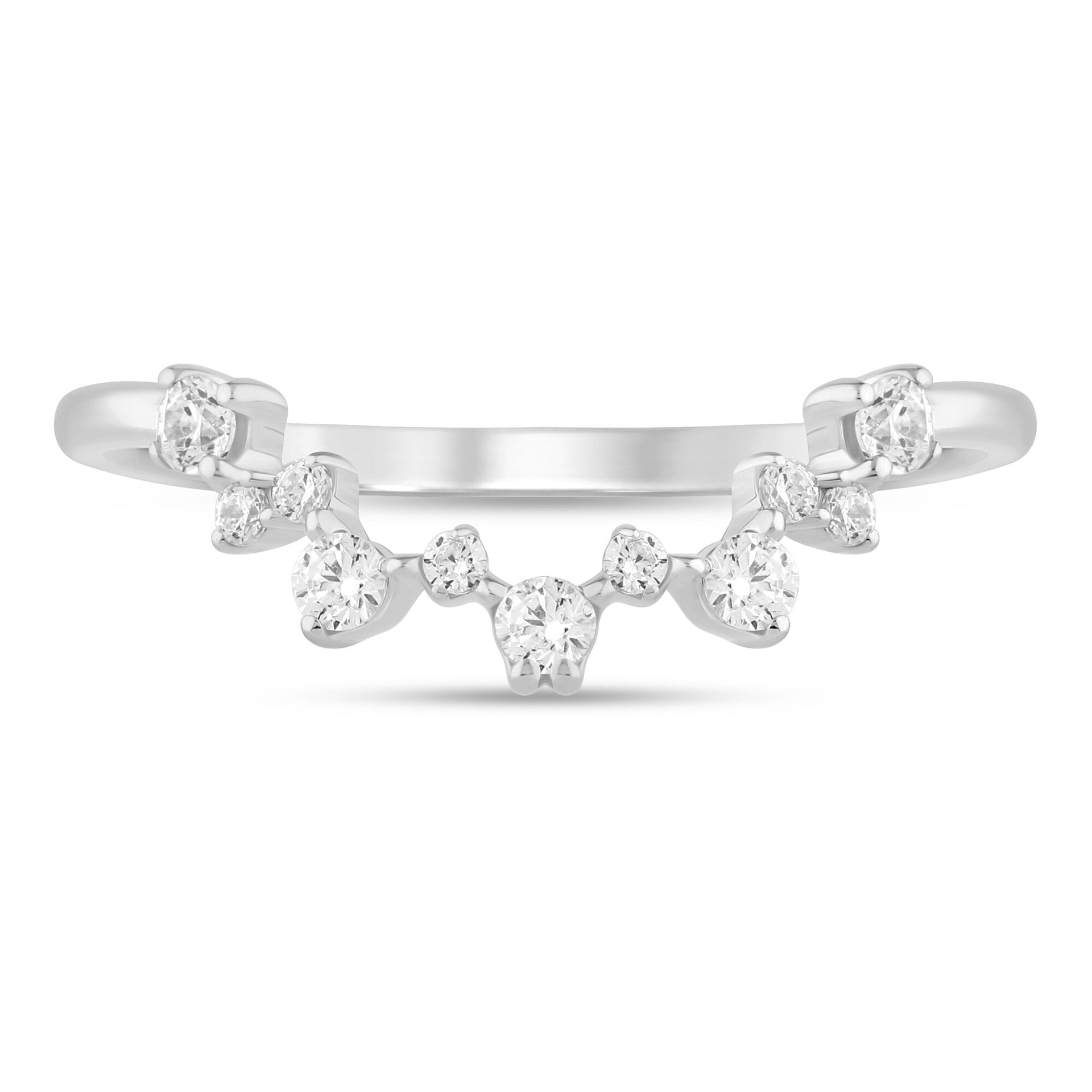 Diamond Scatter Contour Band in 14K White Gold (1/4 ct. tw.)