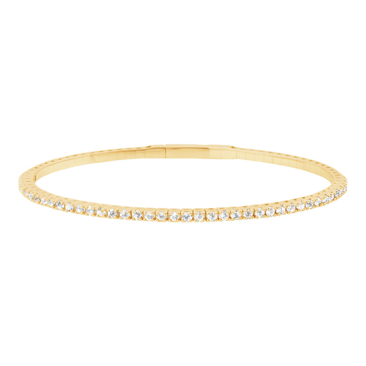 Diamond Flexy Bangle Bracelet in 10K Yellow Gold (3/4 ct. tw.)
