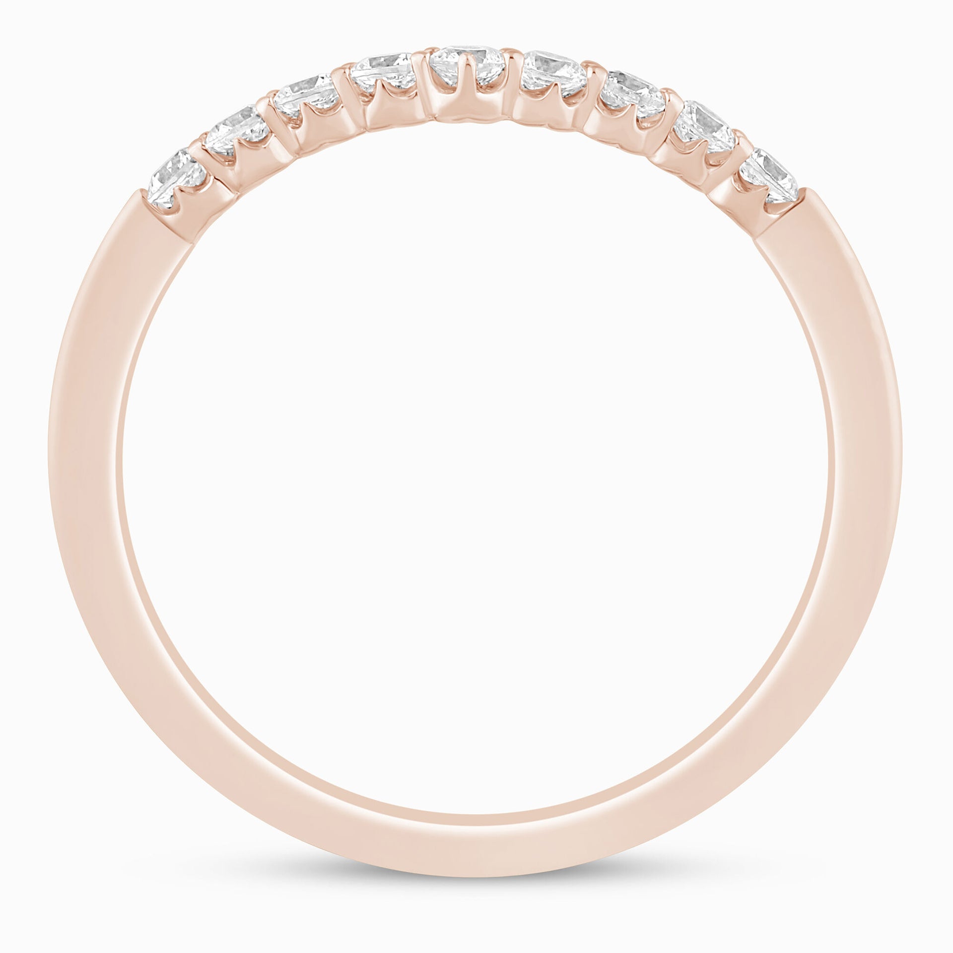 Diamond Scalloped Chevron Band in 14K Rose Gold (1/4 ct. tw.)