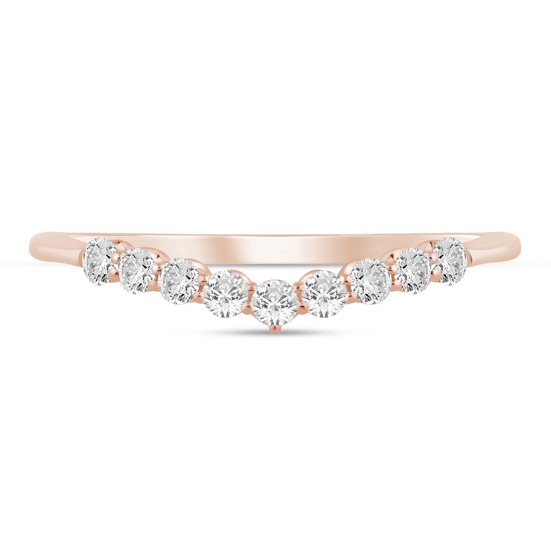Diamond Scalloped Chevron Band in 14K Rose Gold (1/4 ct. tw.)