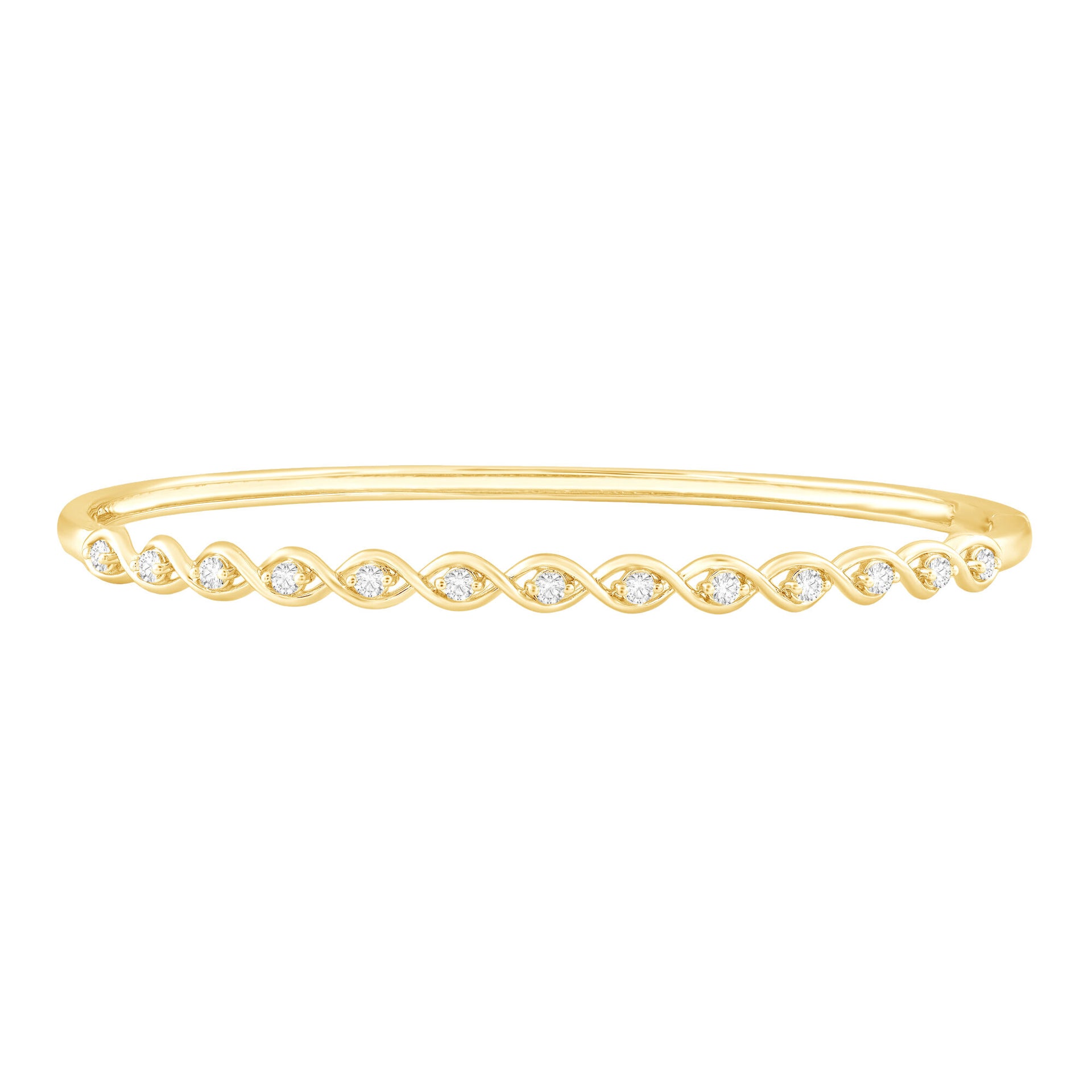 Diamond Bangle Bracelet in 10K Yellow Gold (1/2 ct. tw.)
