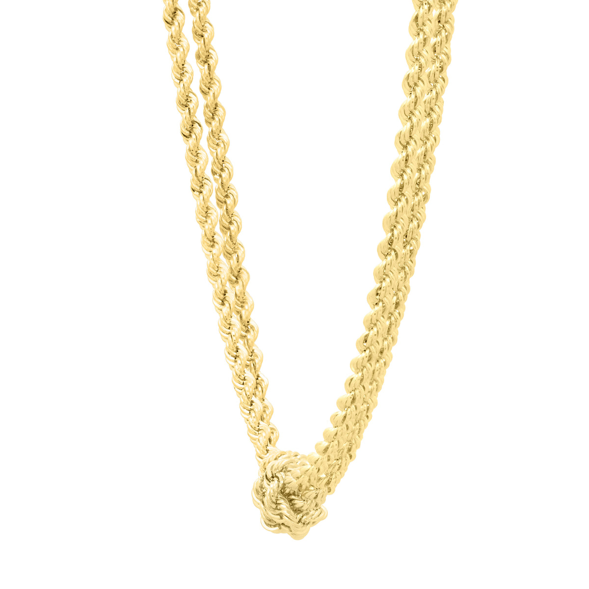 Rope Knot Necklace in 14K Yellow Gold)