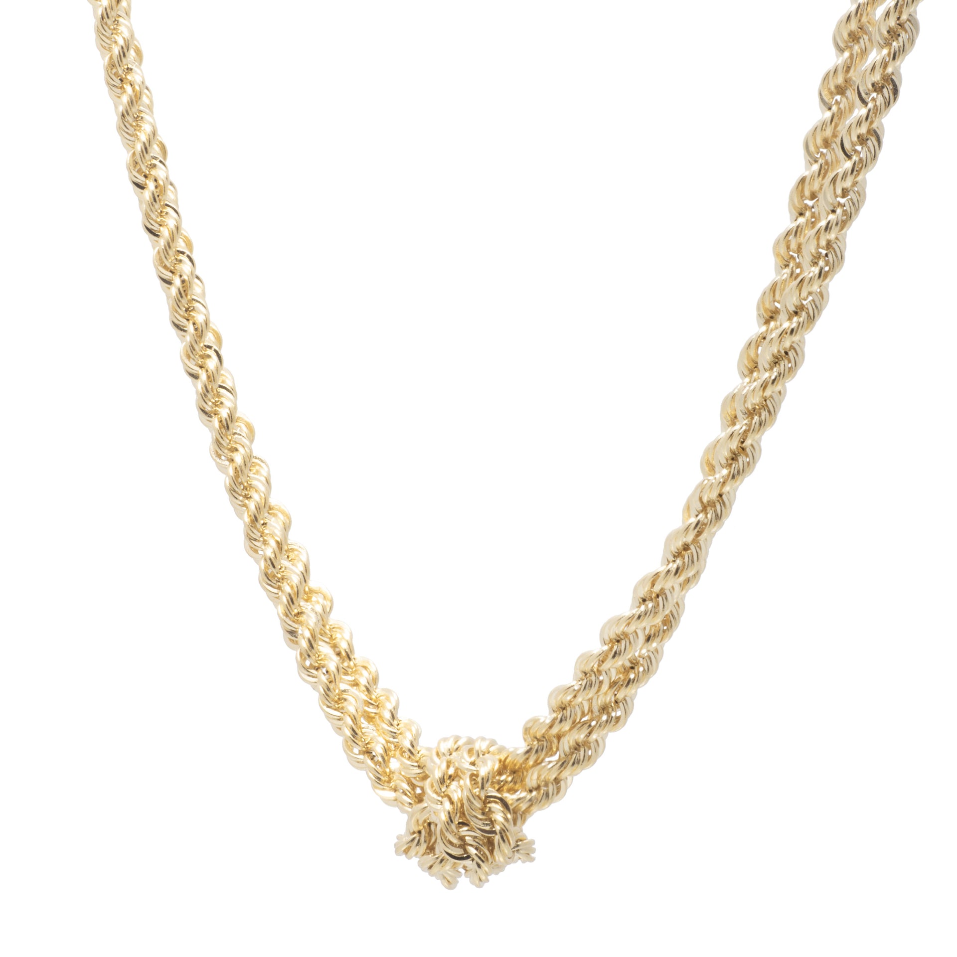 Rope Knot Necklace in 14K Yellow Gold)