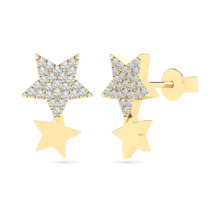 Diamond Star Earrings in 14K Yellow Gold (1/8 ct. tw.)