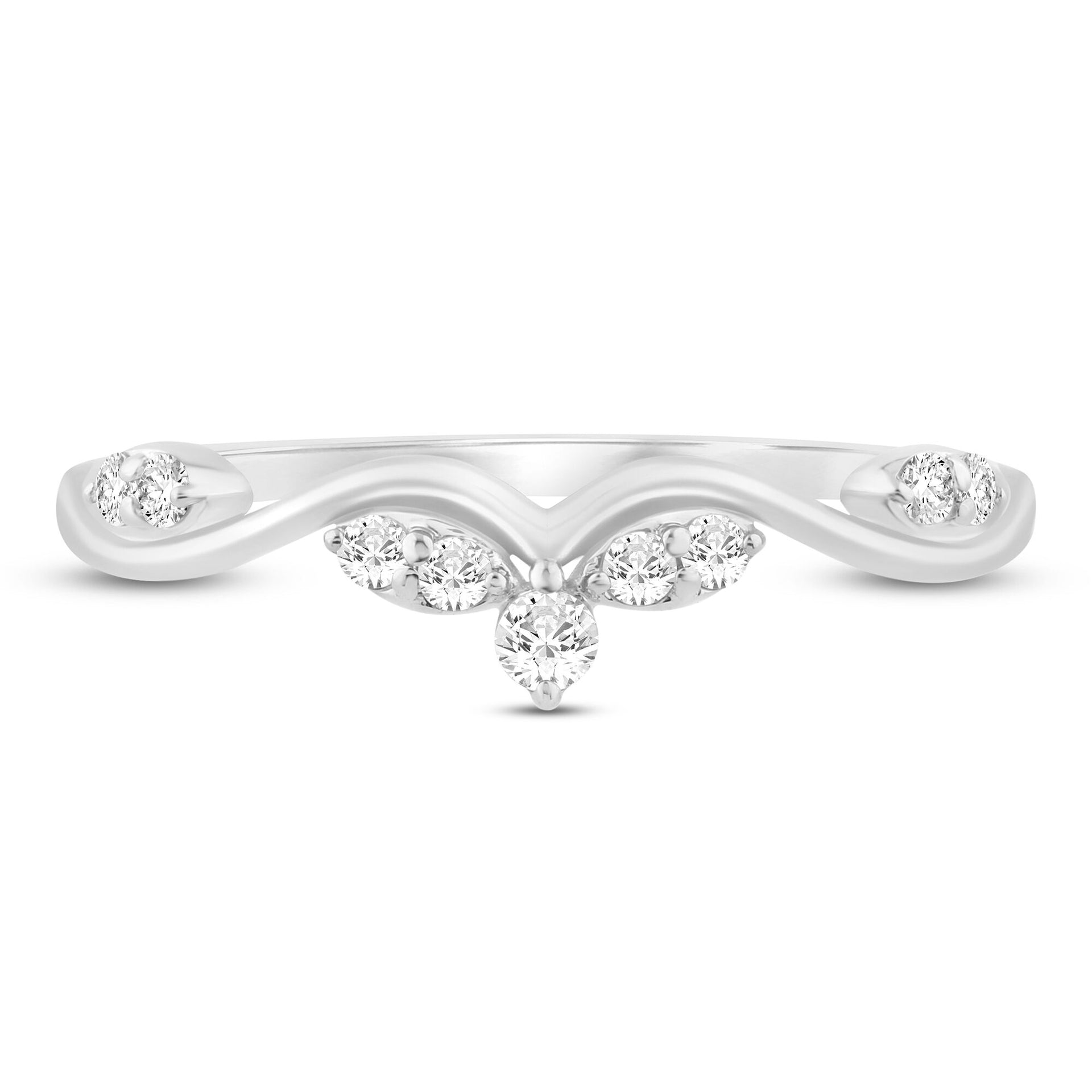 Diamond Contour Band in 14K White Gold (1/7 ct. tw.)
