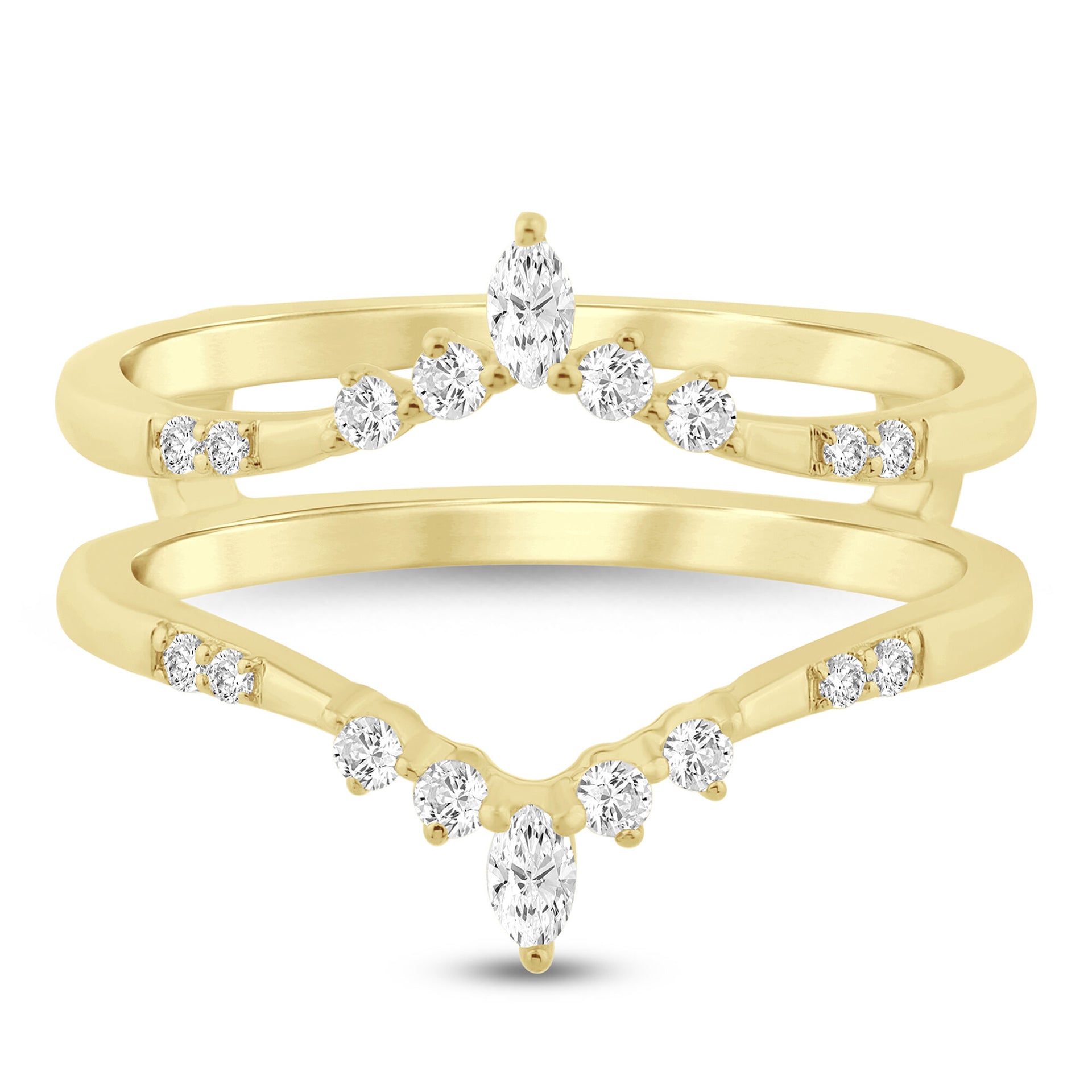 Marquise-Cut Tiara Diamond Ring Insert in 14K Yellow Gold (1/4 ct. tw.)