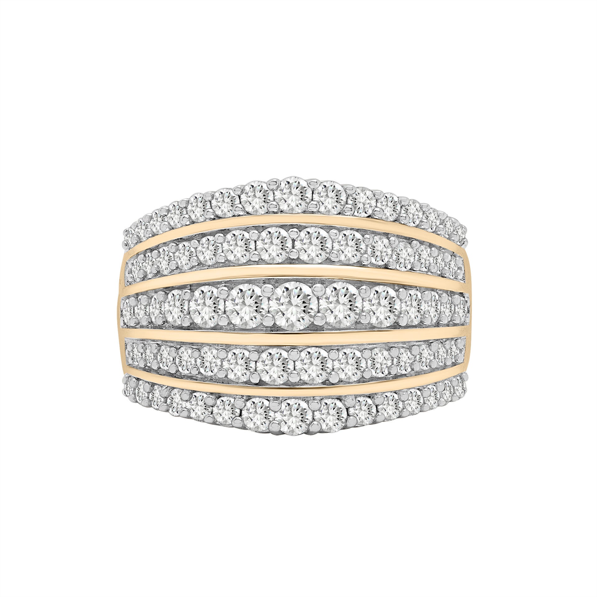 Diamond Five-Row Band in 10K Yellow Gold (1 1/2 ct. tw.)