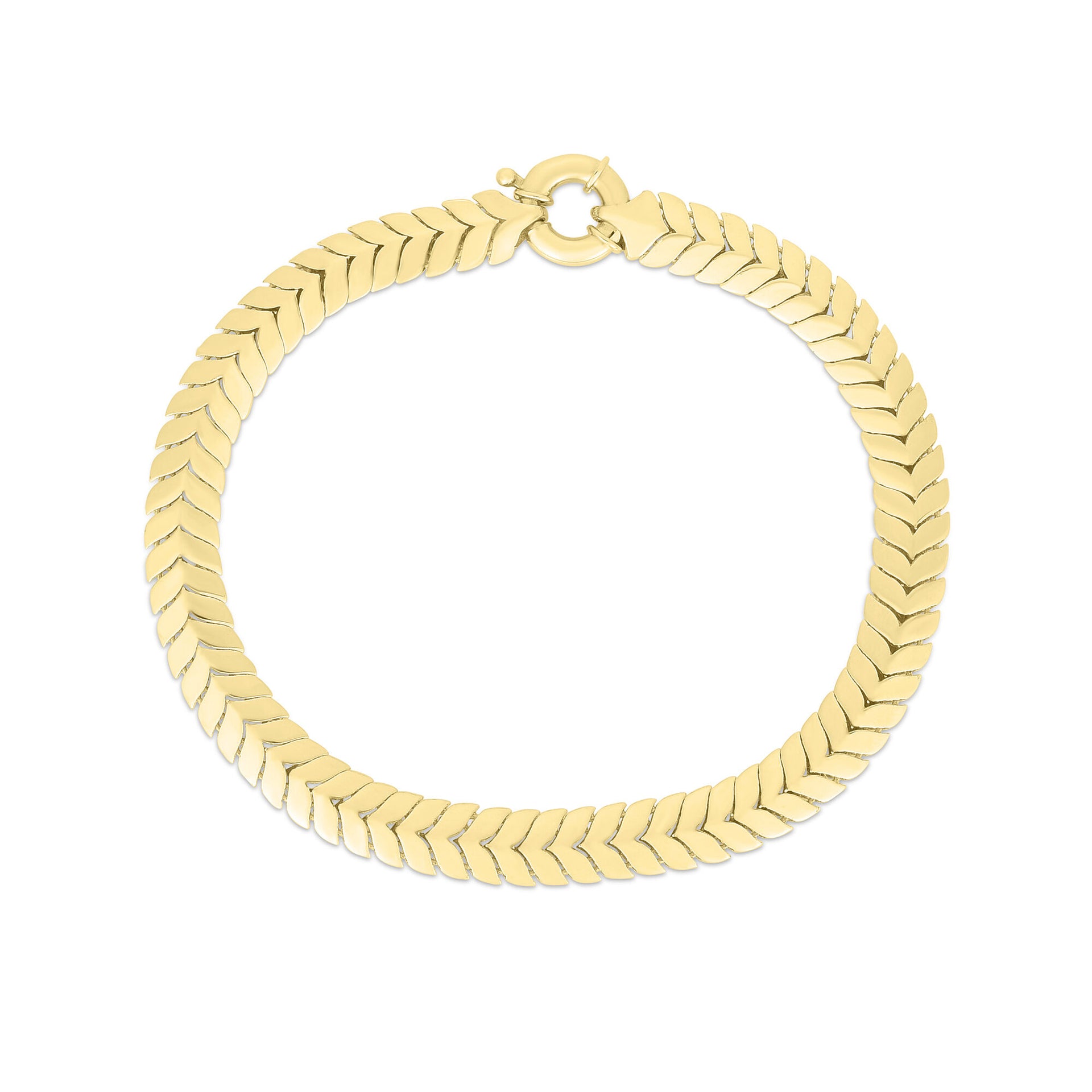 Chevron Bracelet in 14K Yellow Gold, 7.5"