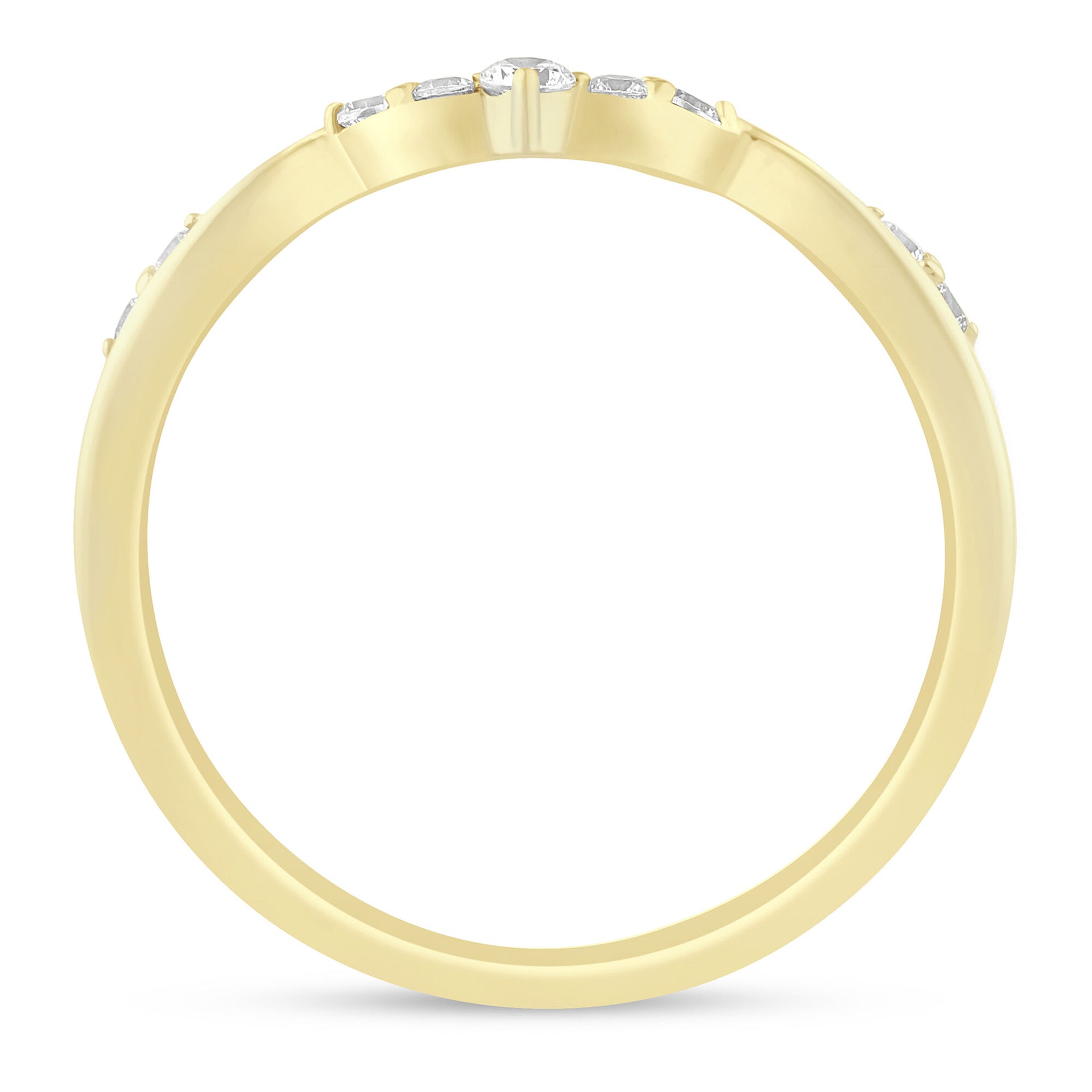 Diamond Contour Band in 14K Yellow Gold (1/7 ct. tw.)