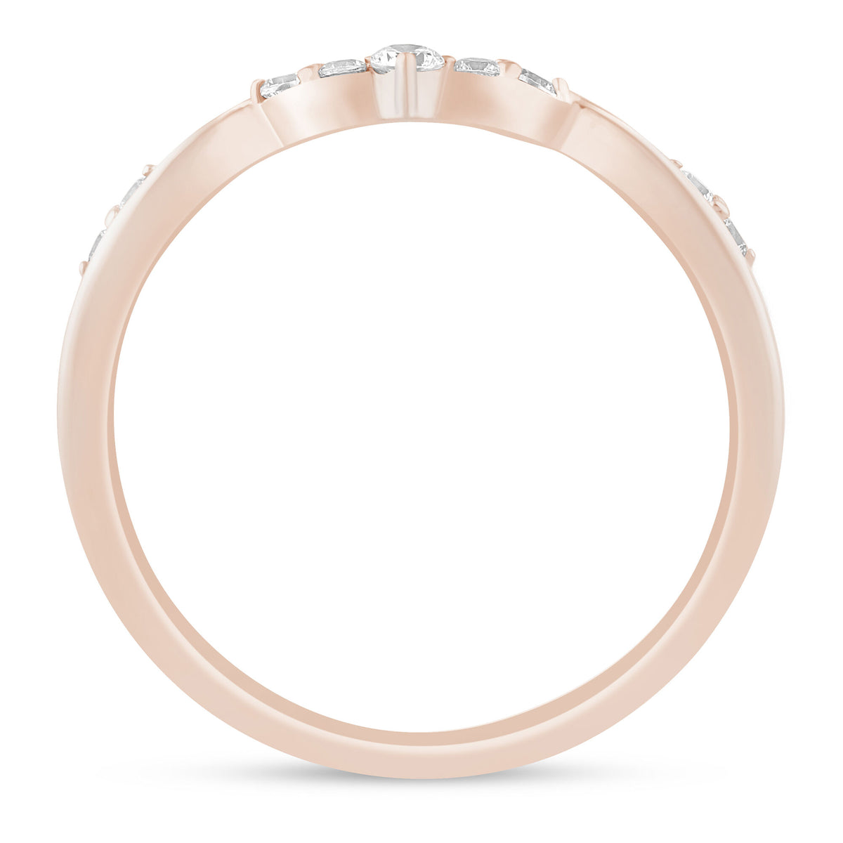 Diamond Contour Band in 14K Rose Gold (1/7 ct. tw.)