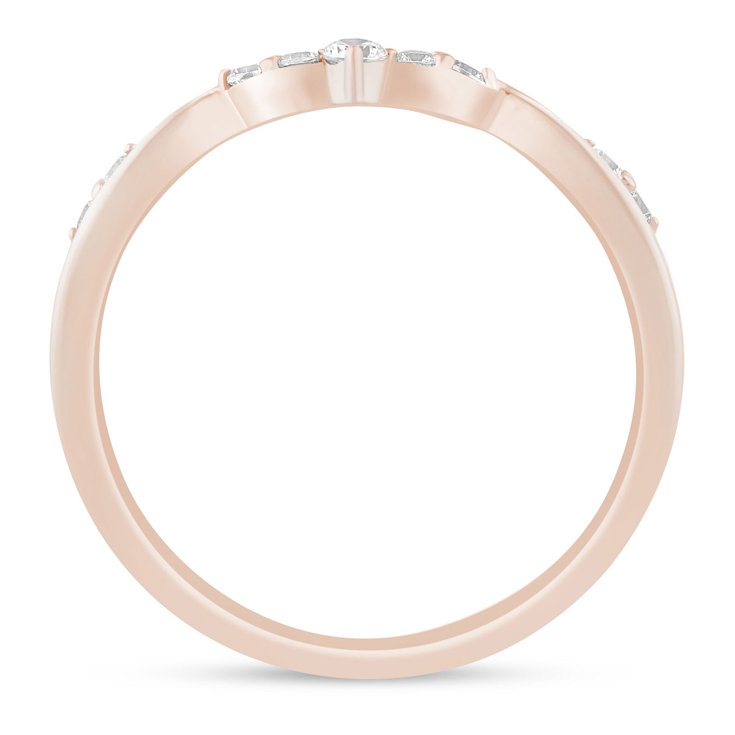 Diamond Contour Band in 14K Rose Gold (1/7 ct. tw.)
