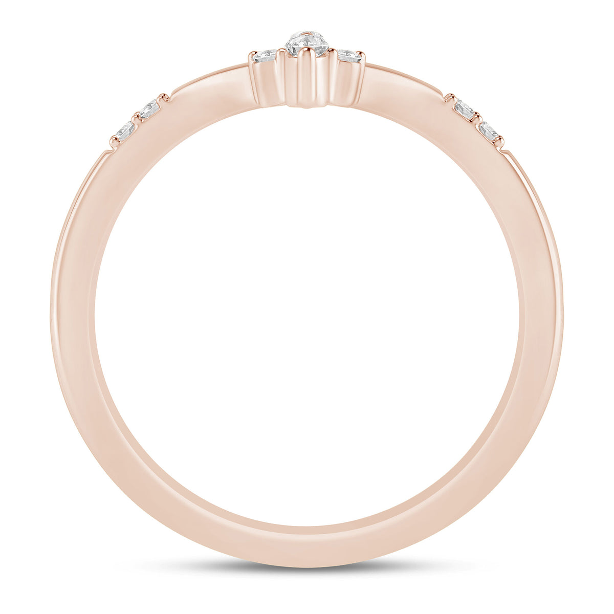 Diamond Chevron Band in 14K Rose Gold (1/10 ct. tw.)