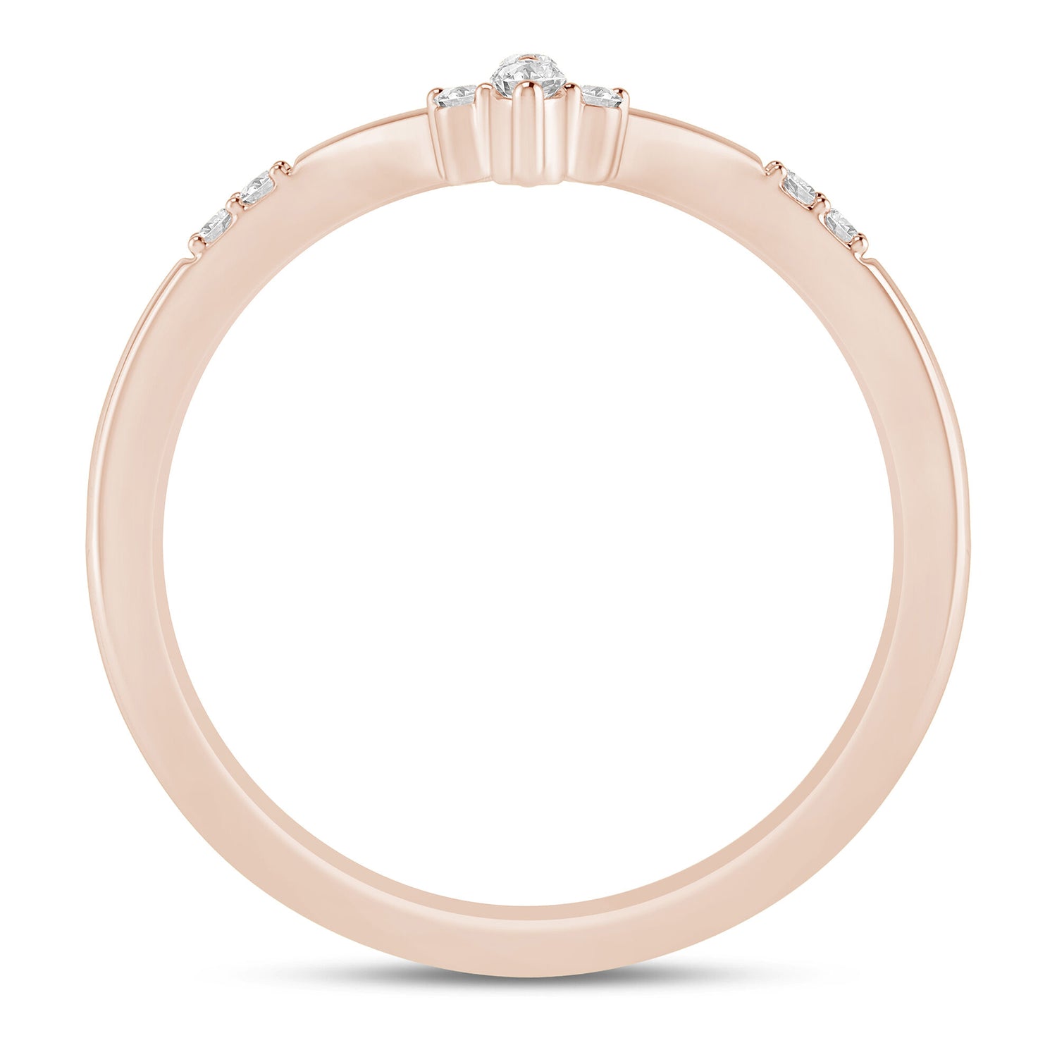 Diamond Chevron Band in 14K Rose Gold (1/10 ct. tw.)