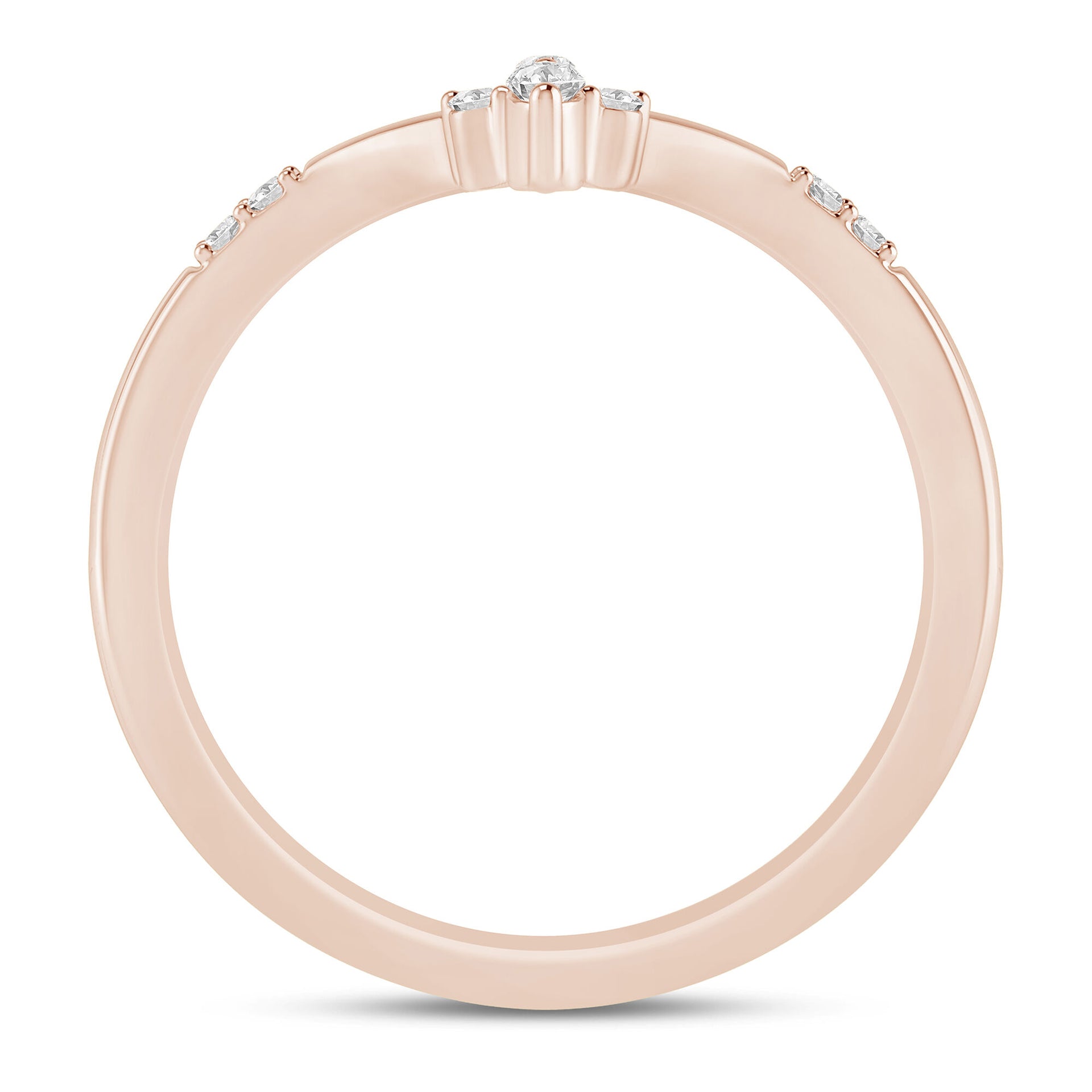 Diamond Chevron Band in 14K Rose Gold (1/10 ct. tw.)