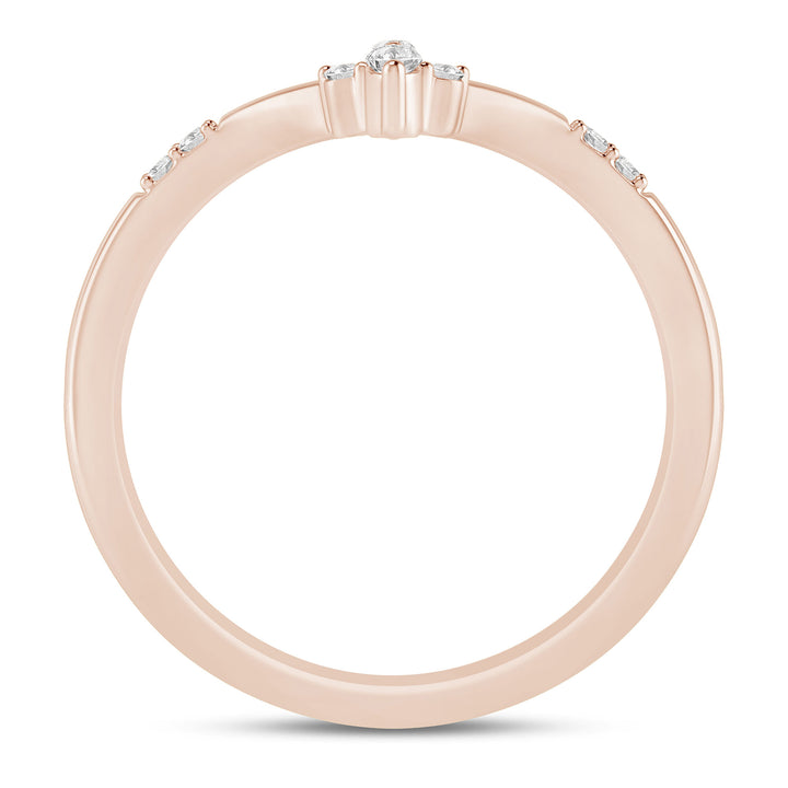 Diamond Chevron Band in 14K Rose Gold (1/10 ct. tw.)