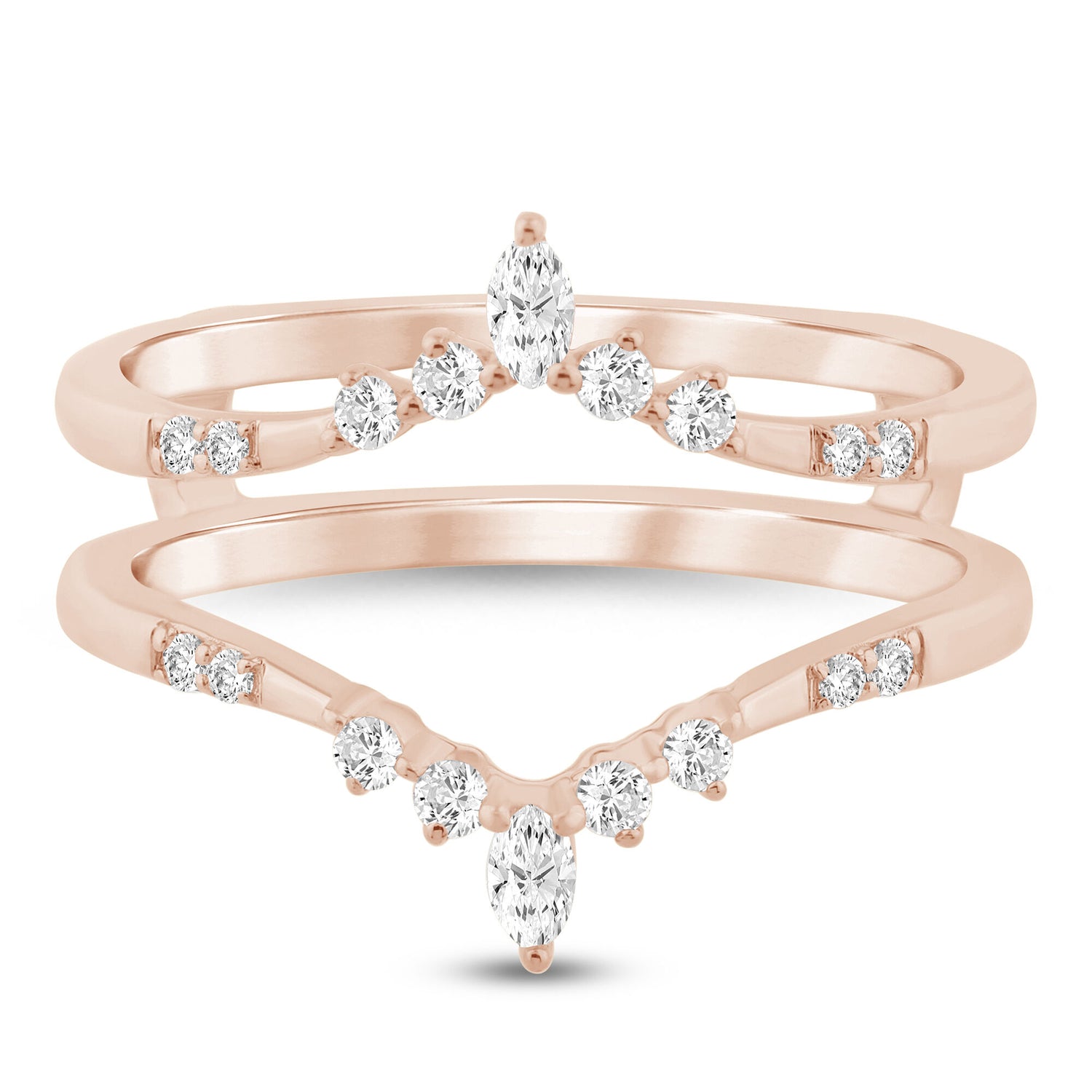 Marquise-Cut Tiara Diamond Ring Insert in 14K Rose Gold (1/4 ct. tw.)
