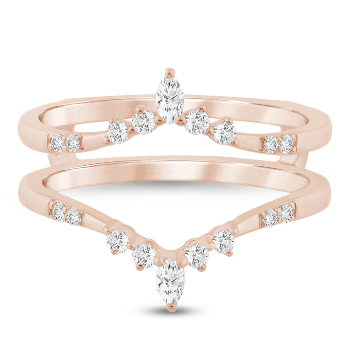 Marquise-Cut Tiara Diamond Ring Insert in 14K Rose Gold (1/4 ct. tw.)